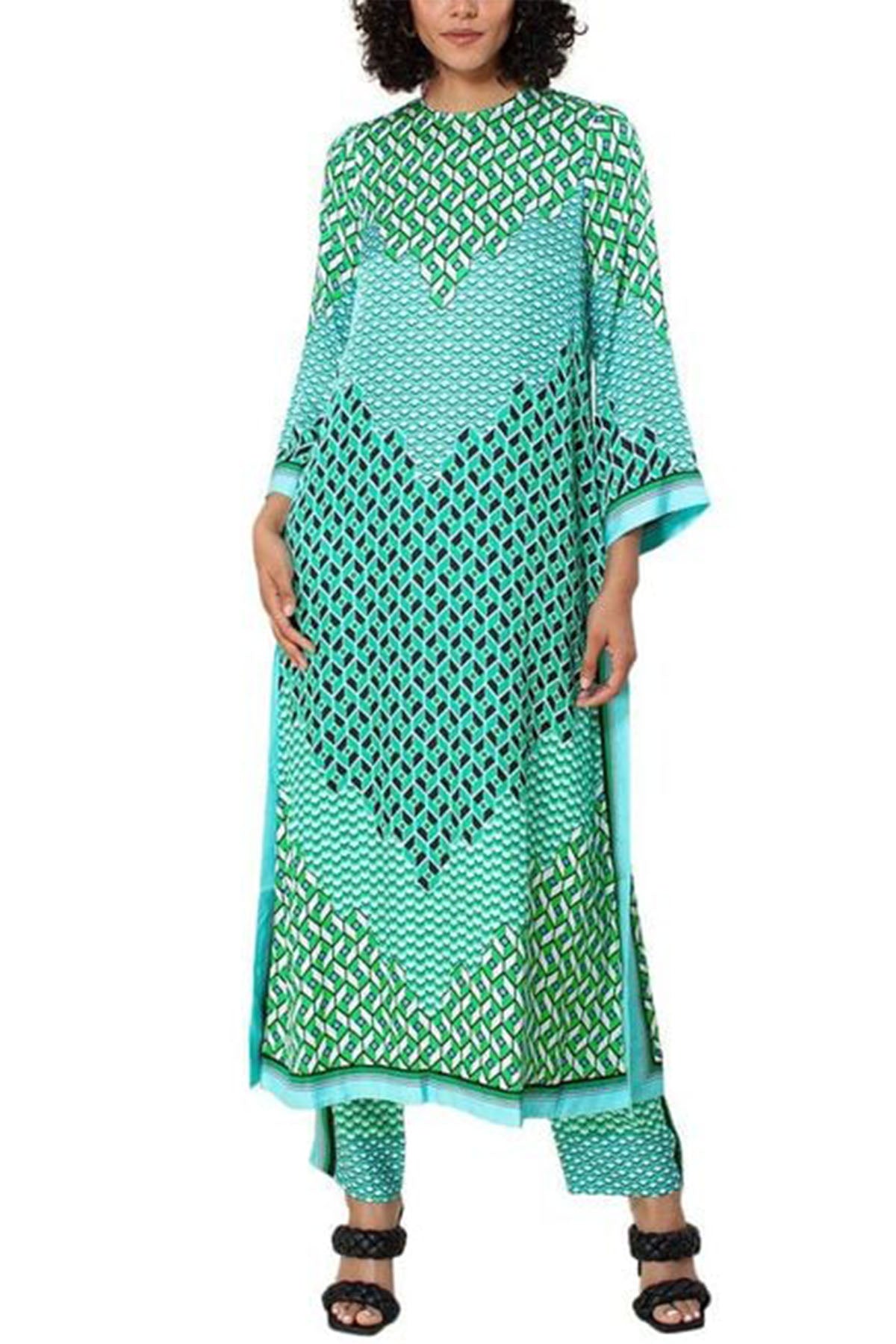 Hale Bob Desenli Maxi Elbise-Libas Trendy Fashion Store