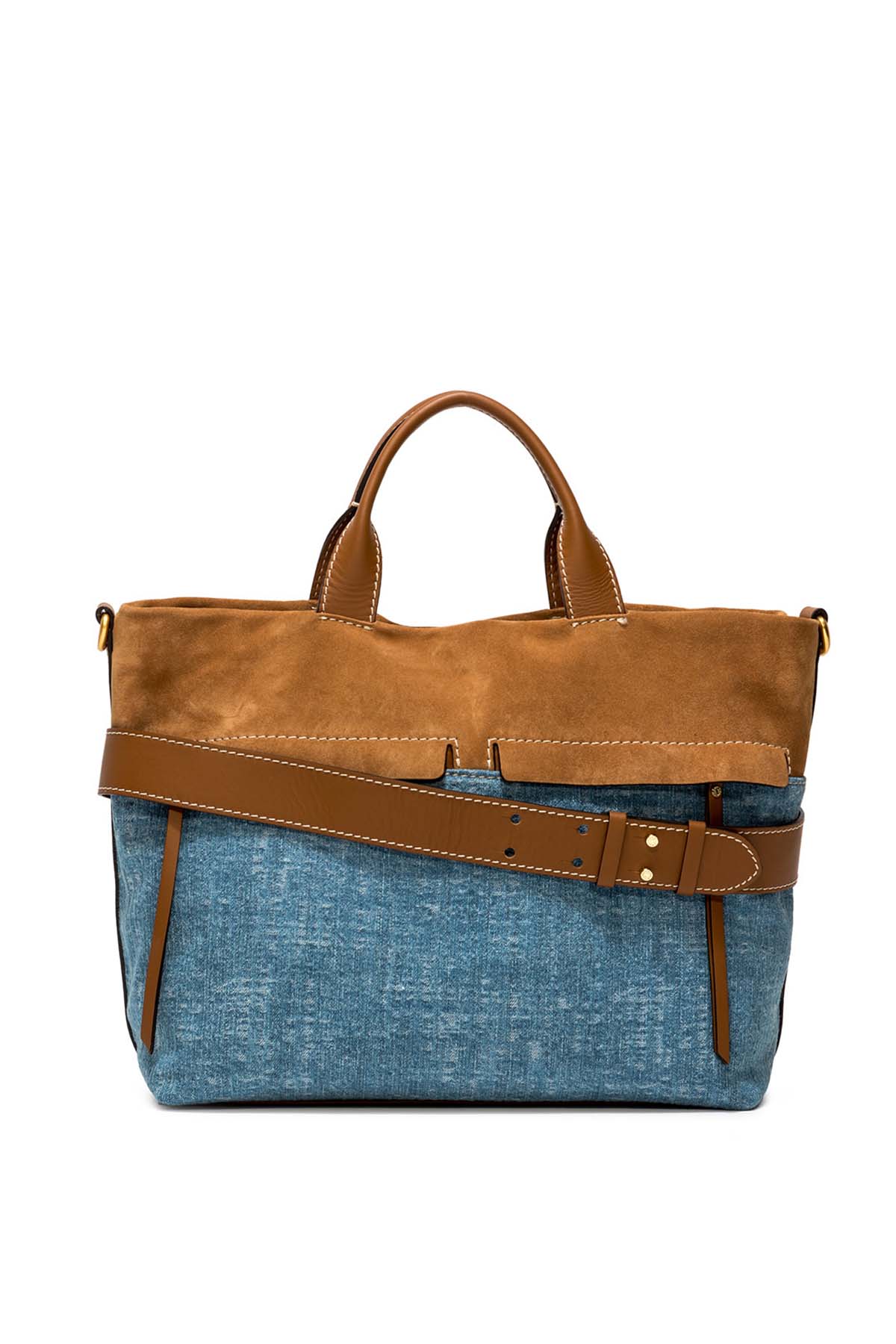 Gianni Chiarini Duna Süet Kombinasyonlu Denim Çanta-Libas Trendy Fashion Store