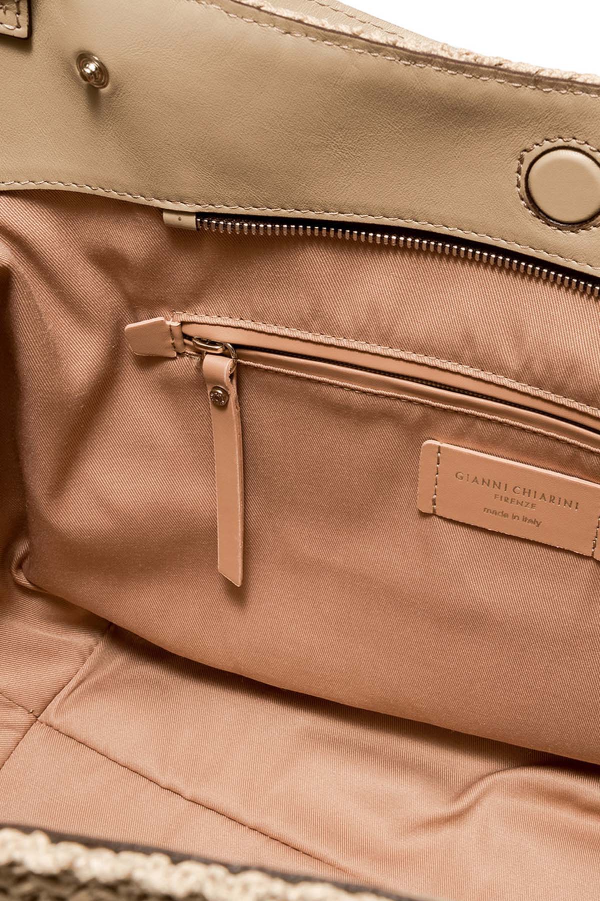 Gianni Chiarini Jade Deri Kombinasyonlu Örgü Çanta-Libas Trendy Fashion Store