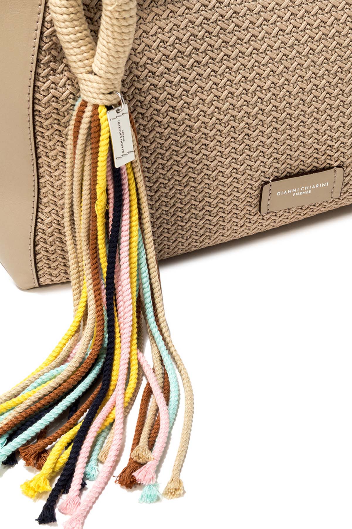 Gianni Chiarini Jade Deri Kombinasyonlu Örgü Çanta-Libas Trendy Fashion Store