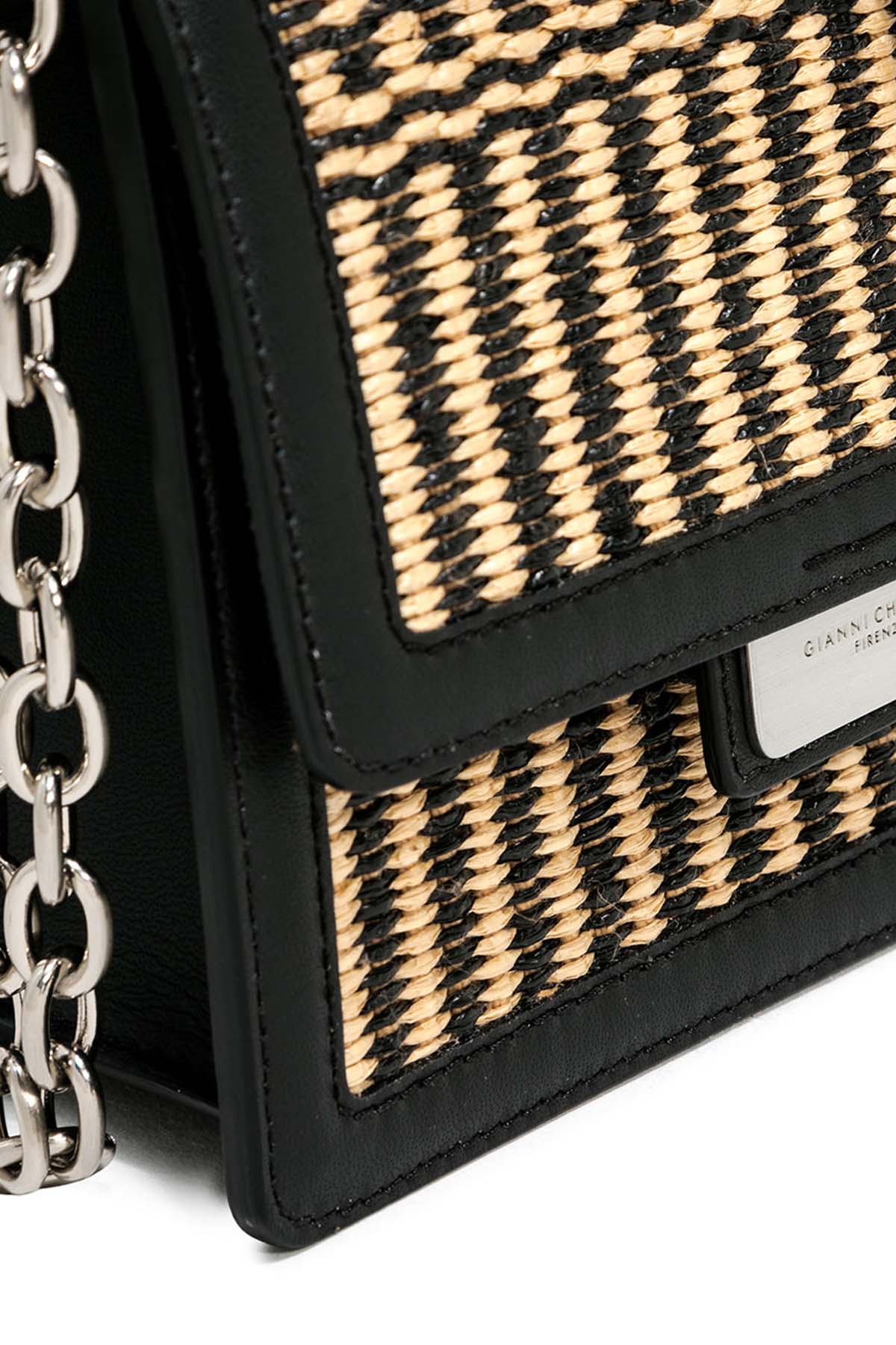 Gianni Chiarini Teresa Deri Kombinasyonlu Hasır Örgü Çanta-Libas Trendy Fashion Store