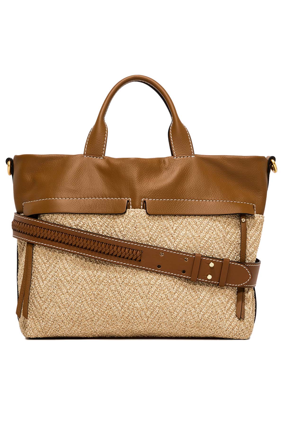 Gianni Chiarini Duna Deri Kombinasyonlu Balıksırtı Çanta-Libas Trendy Fashion Store