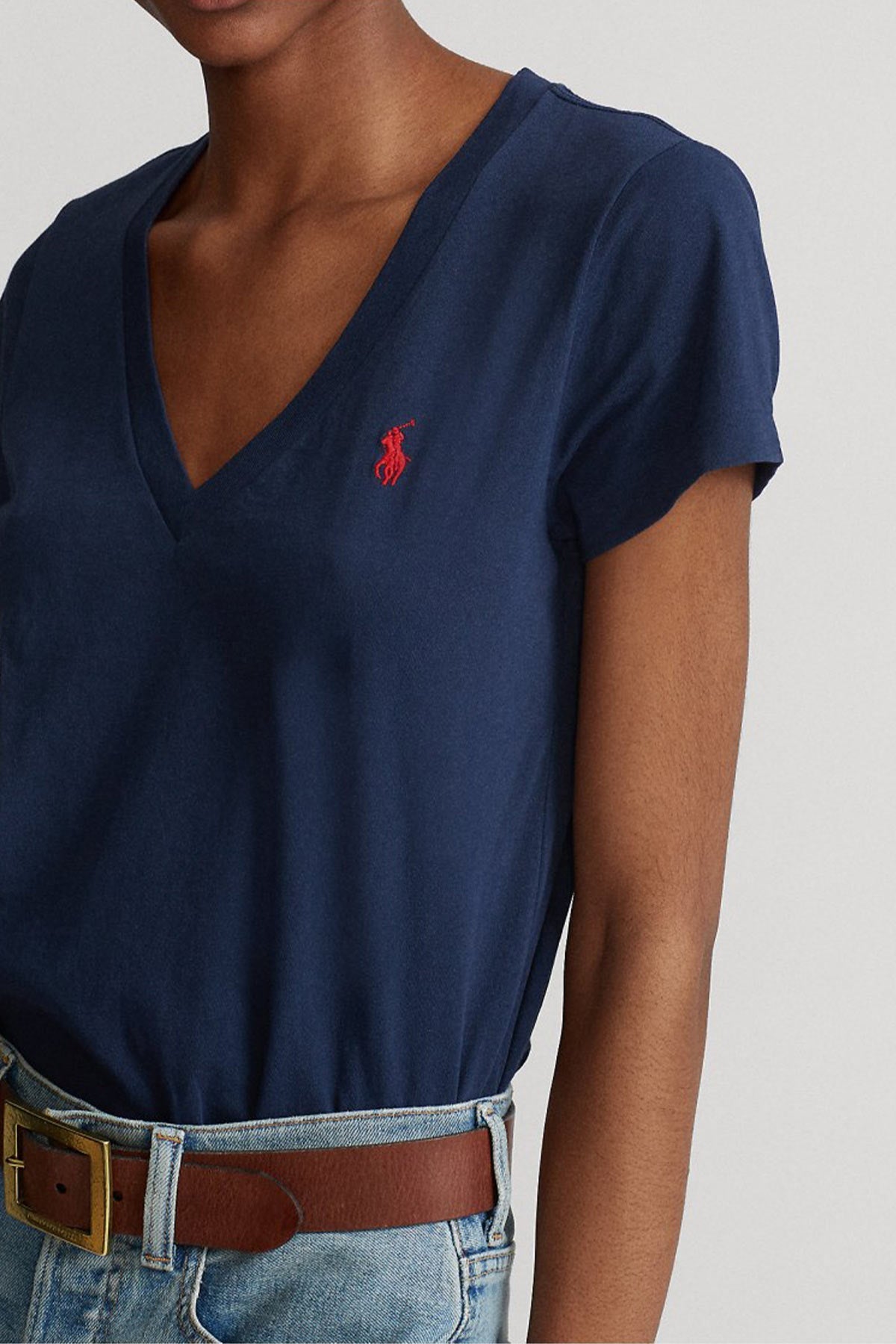 Polo Ralph Lauren Custom Fit V Yaka T-shirt-Libas Trendy Fashion Store