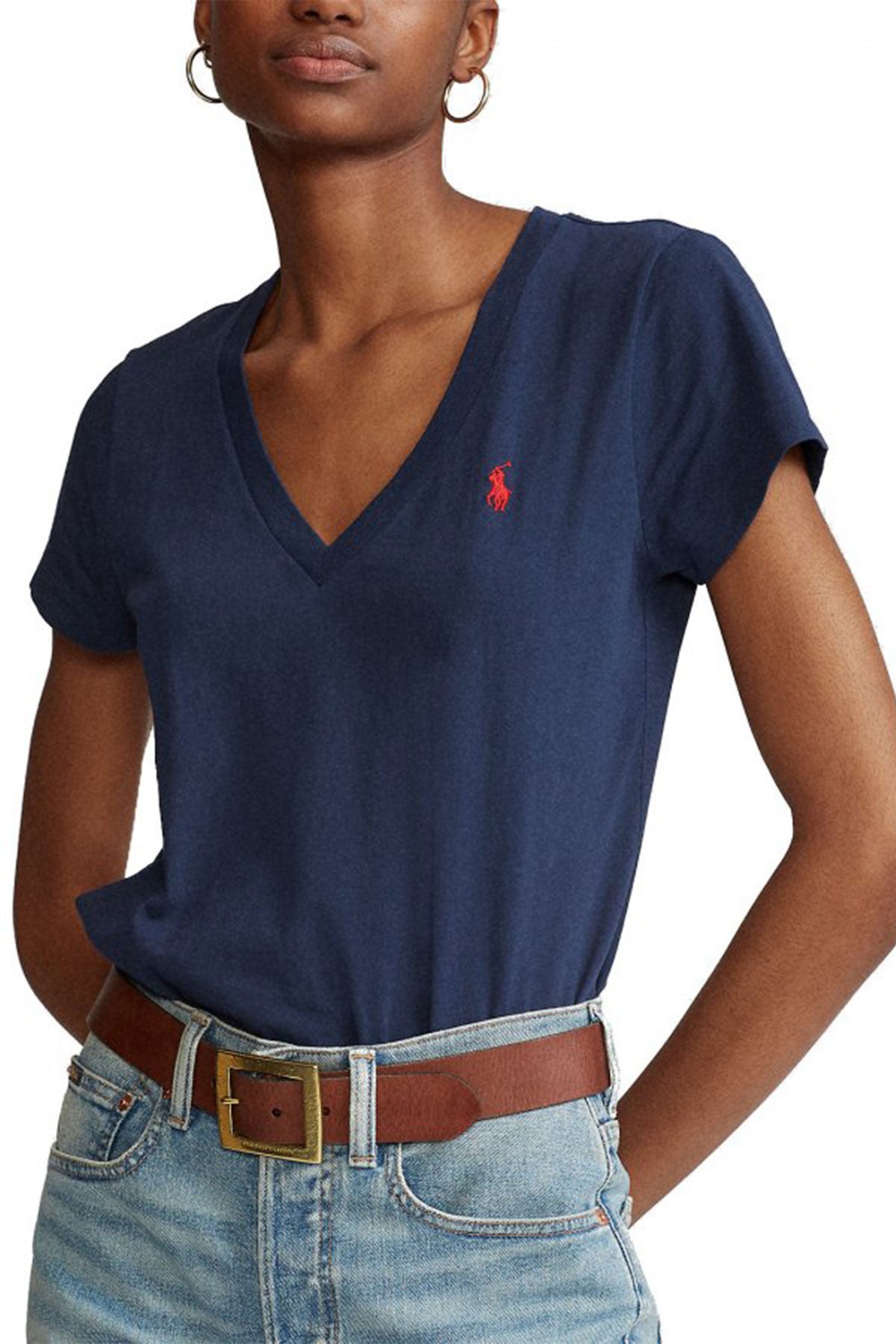 Polo Ralph Lauren Custom Fit V Yaka T-shirt-Libas Trendy Fashion Store
