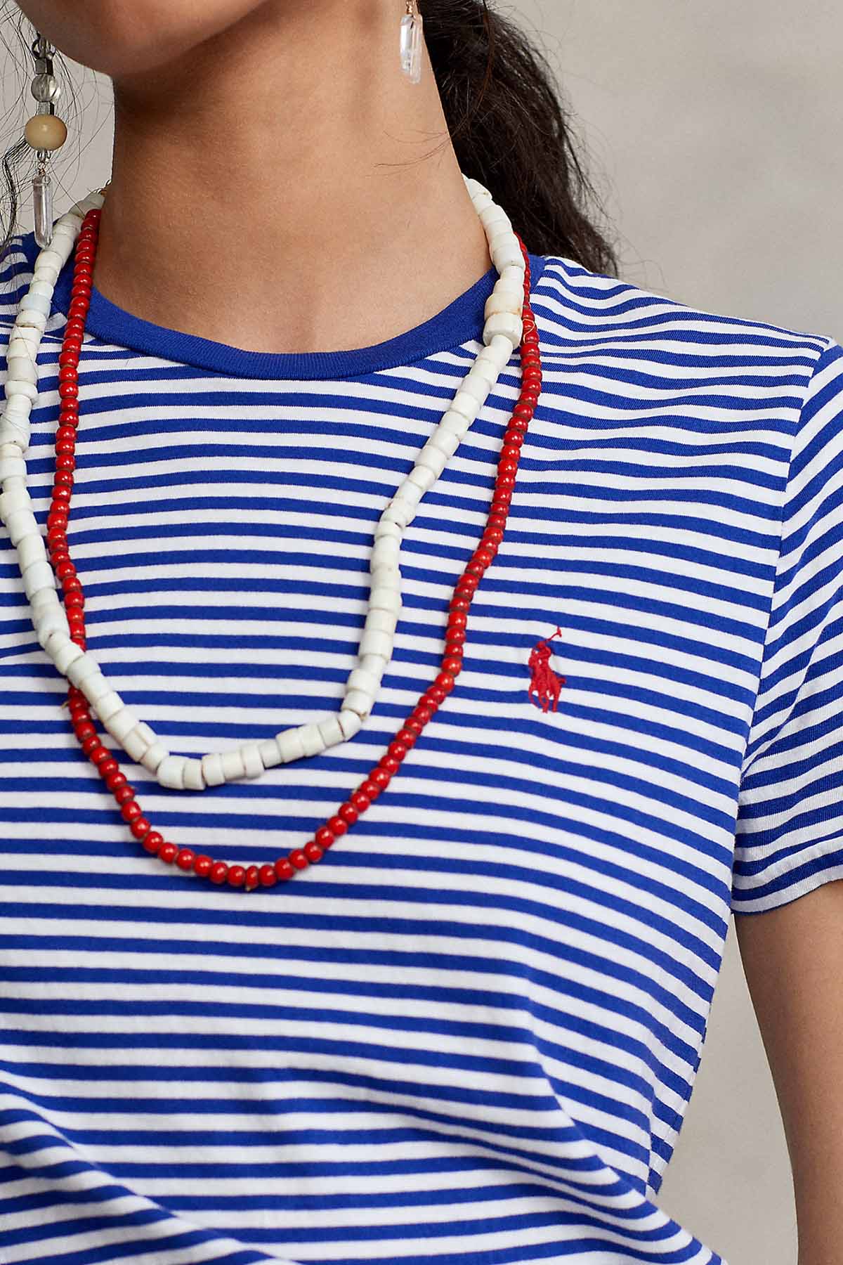 Polo Ralph Lauren Custom Fit Çizgili Marin T-shirt-Libas Trendy Fashion Store