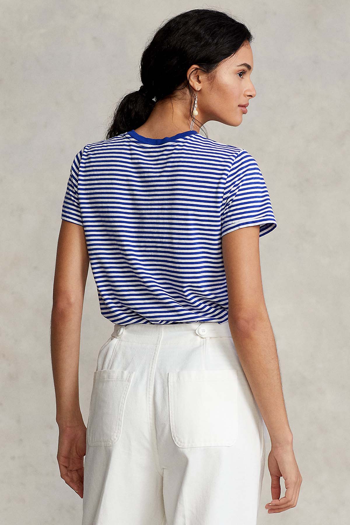 Polo Ralph Lauren Custom Fit Çizgili Marin T-shirt-Libas Trendy Fashion Store