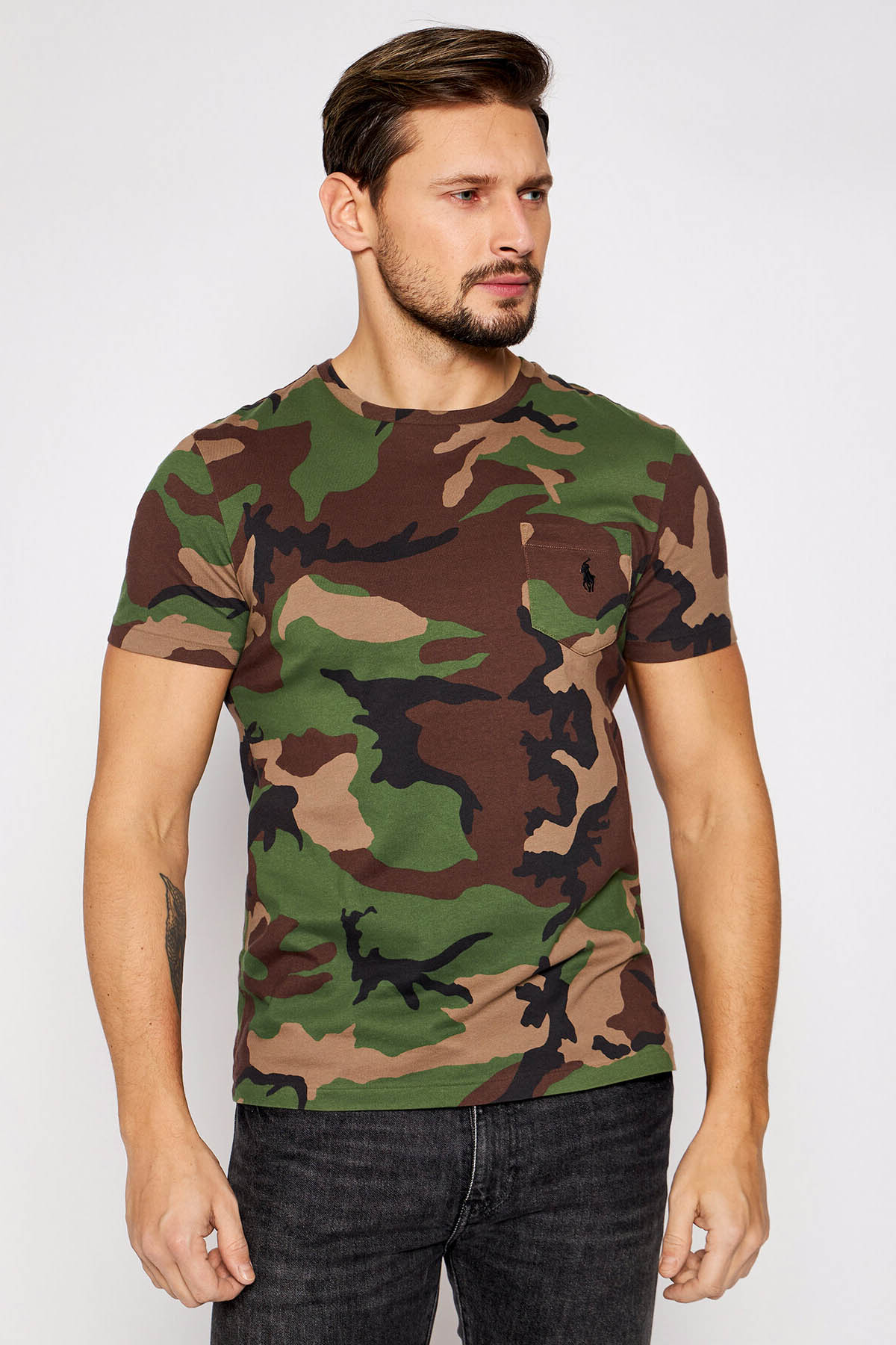 Polo Ralph Lauren Custom Slim Fit Kamuflaj Desenli T-shirt-Libas Trendy Fashion Store