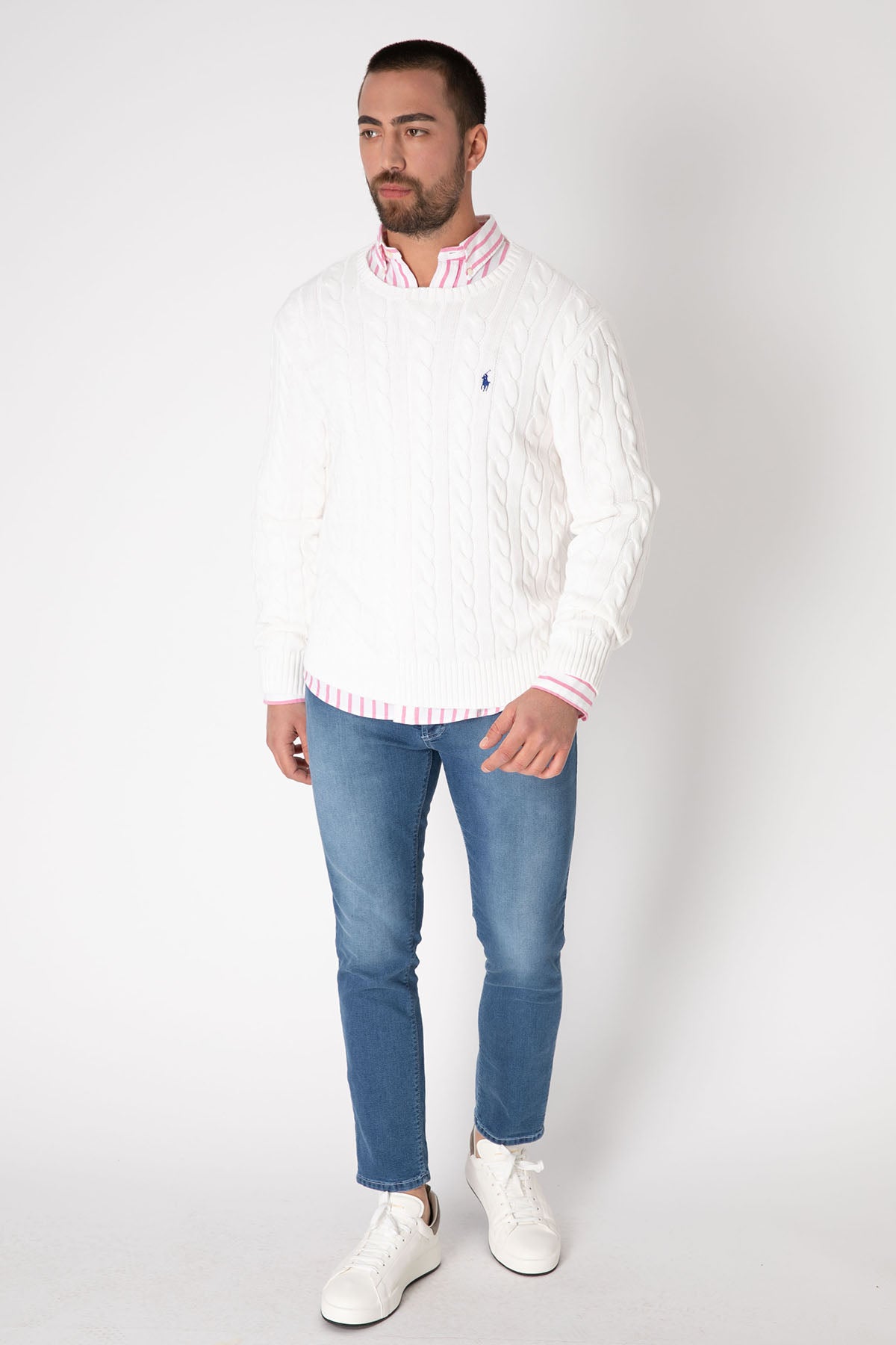 Polo Ralph Lauren Yuvarlak Yaka Saç Örgü Triko-Libas Trendy Fashion Store