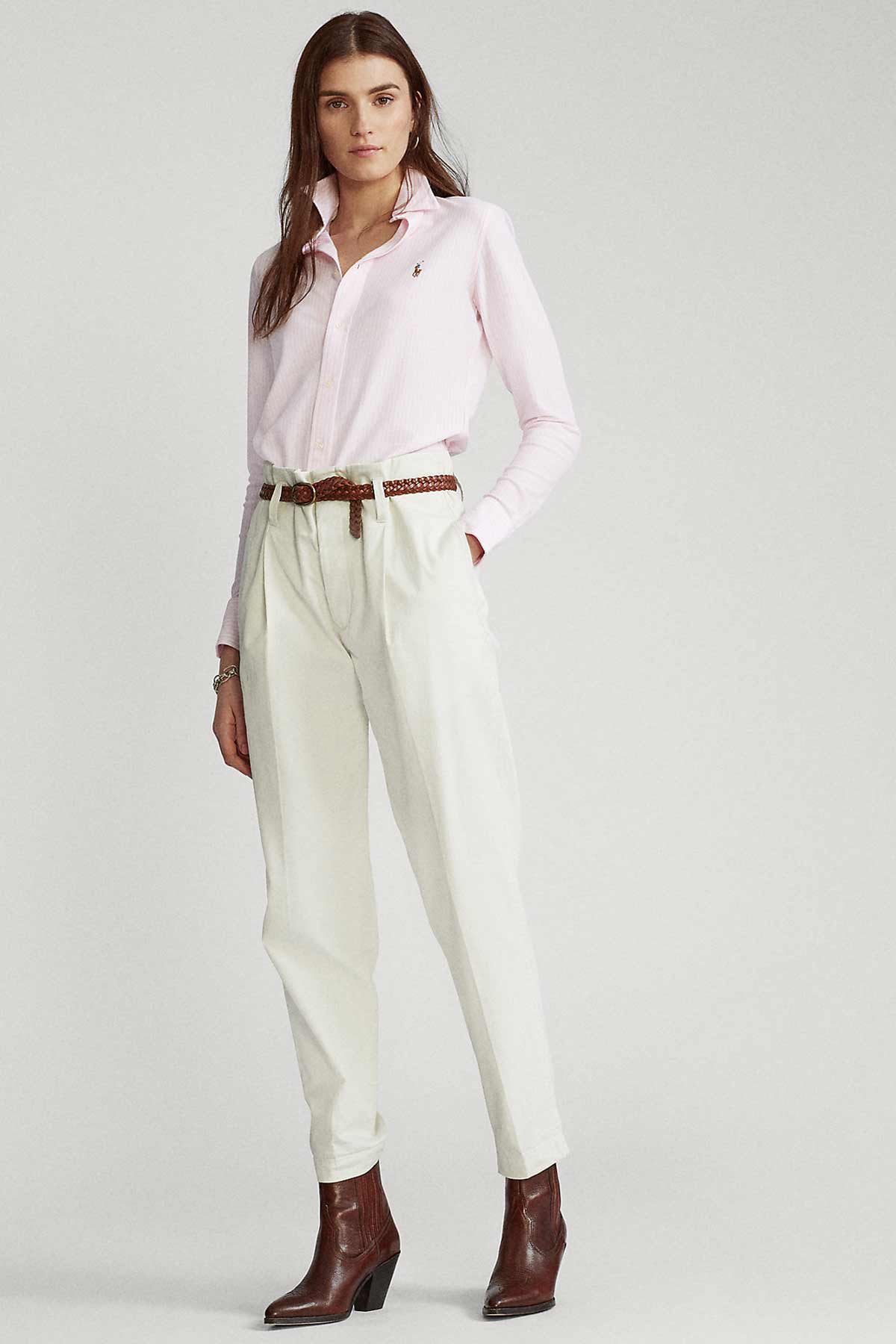 Polo Ralph Lauren Çizgili Knit Oxford Gömlek-Libas Trendy Fashion Store