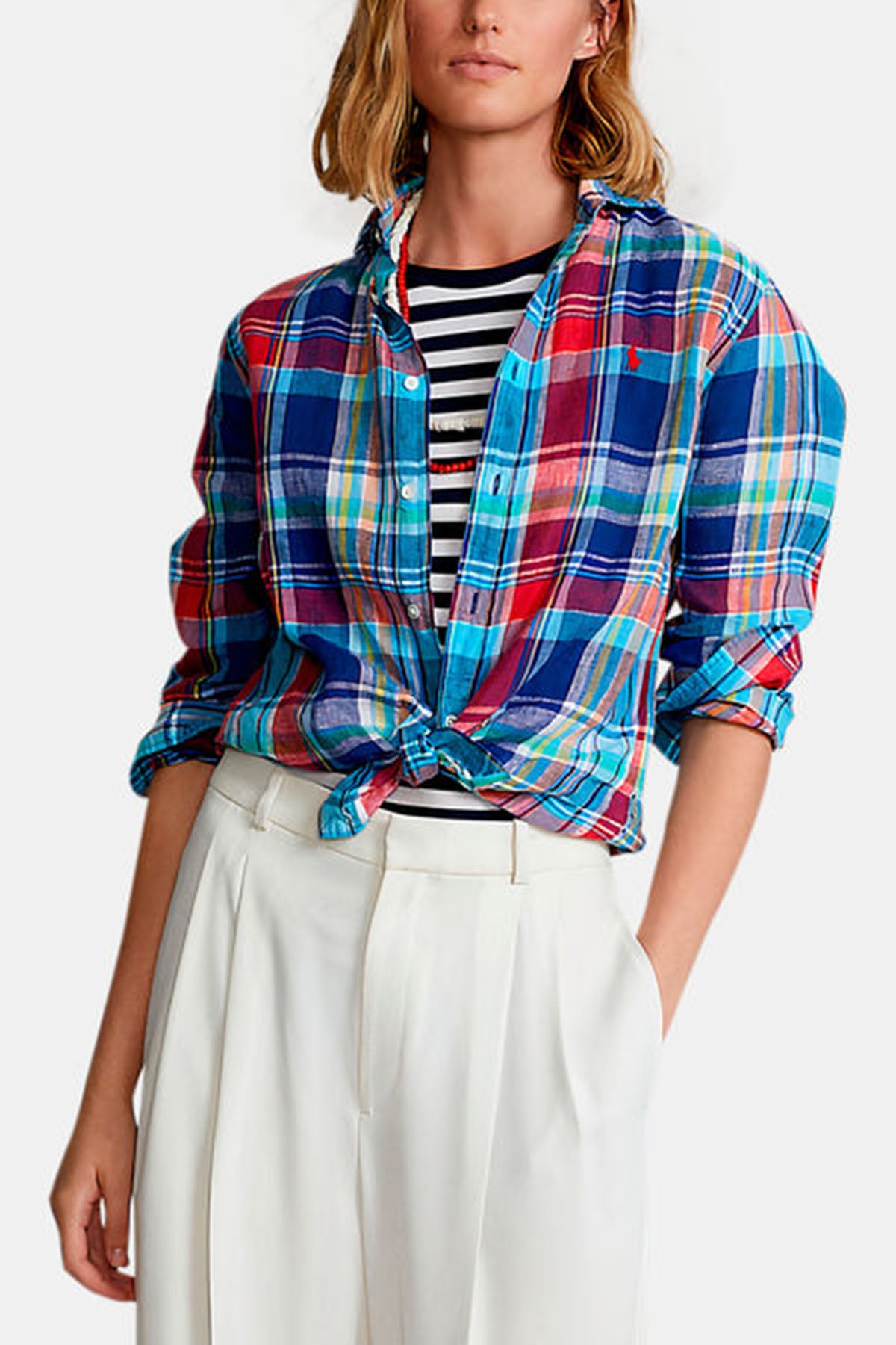 Polo Ralph Lauren Classic Fit Ekose Keten Gömlek-Libas Trendy Fashion Store