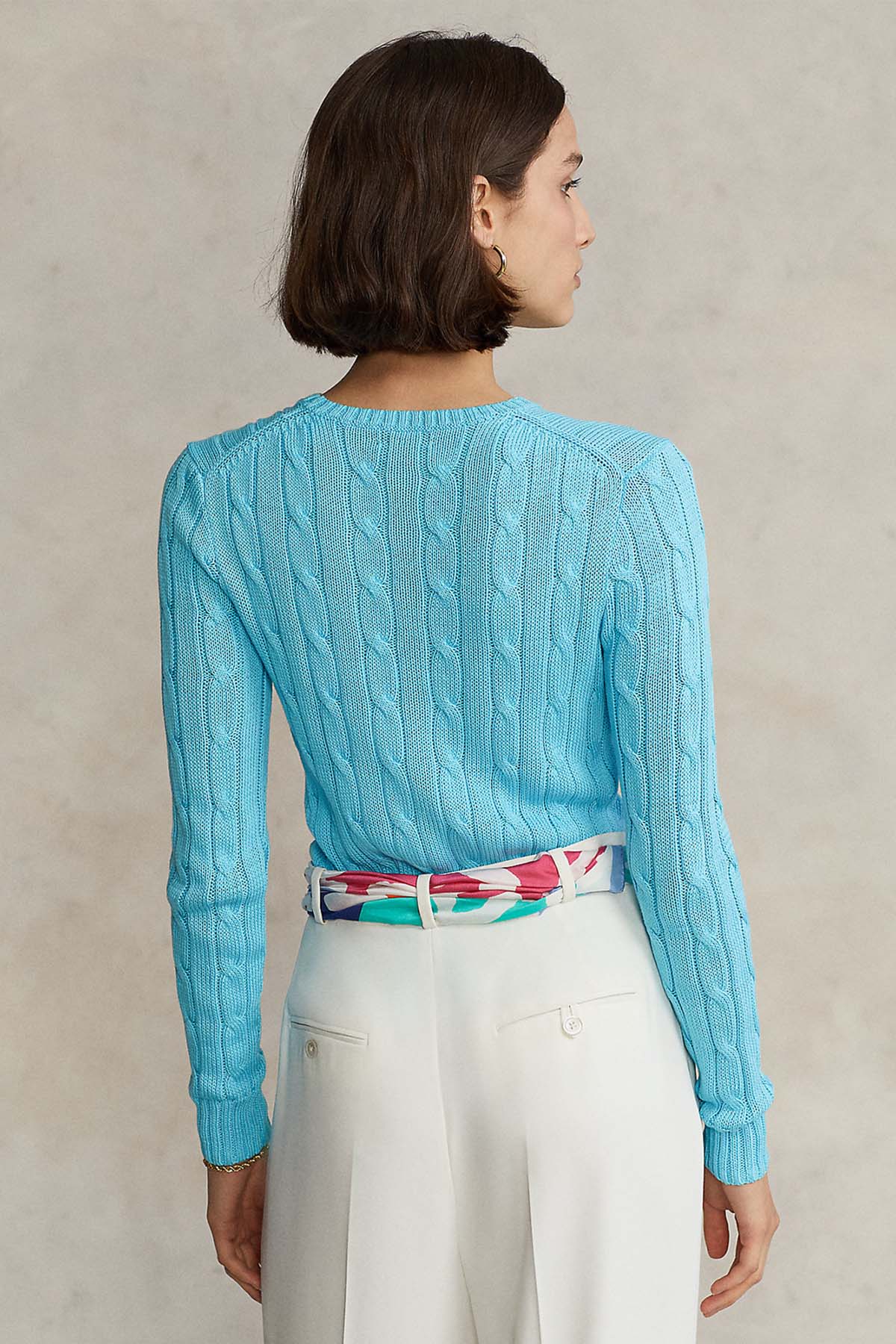 Polo Ralph Lauren Pima Cotton Slim Fit Yuvarlak Yaka Saç Örgü Triko-Libas Trendy Fashion Store