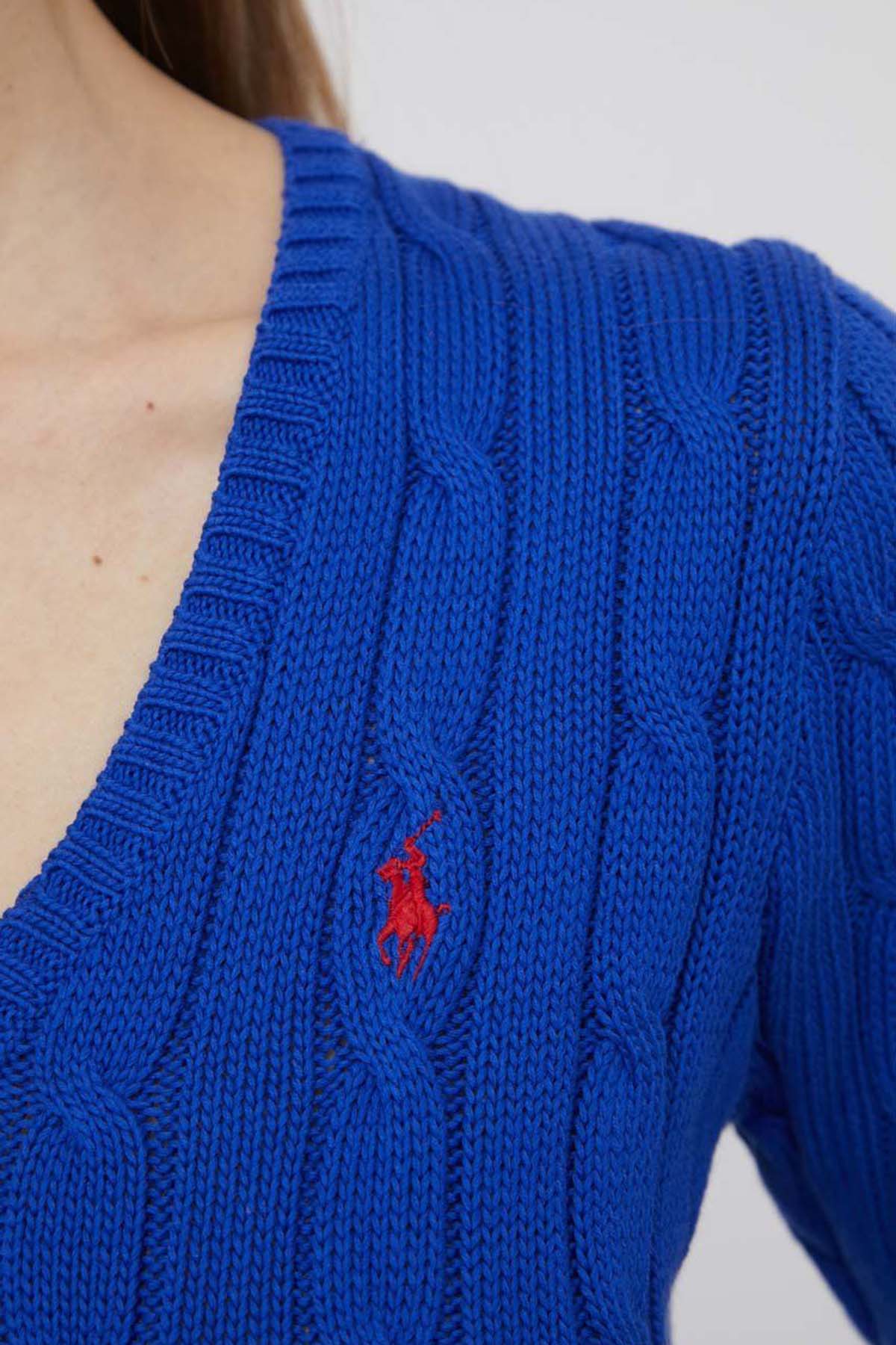 Polo Ralph Lauren Pima Cotton Slim Fit V Yaka Saç Örgü Triko-Libas Trendy Fashion Store