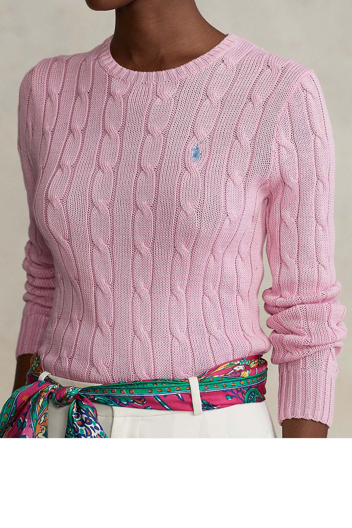 Polo Ralph Lauren Pima Cotton Slim Fit Yuvarlak Yaka Saç Örgü Triko-Libas Trendy Fashion Store