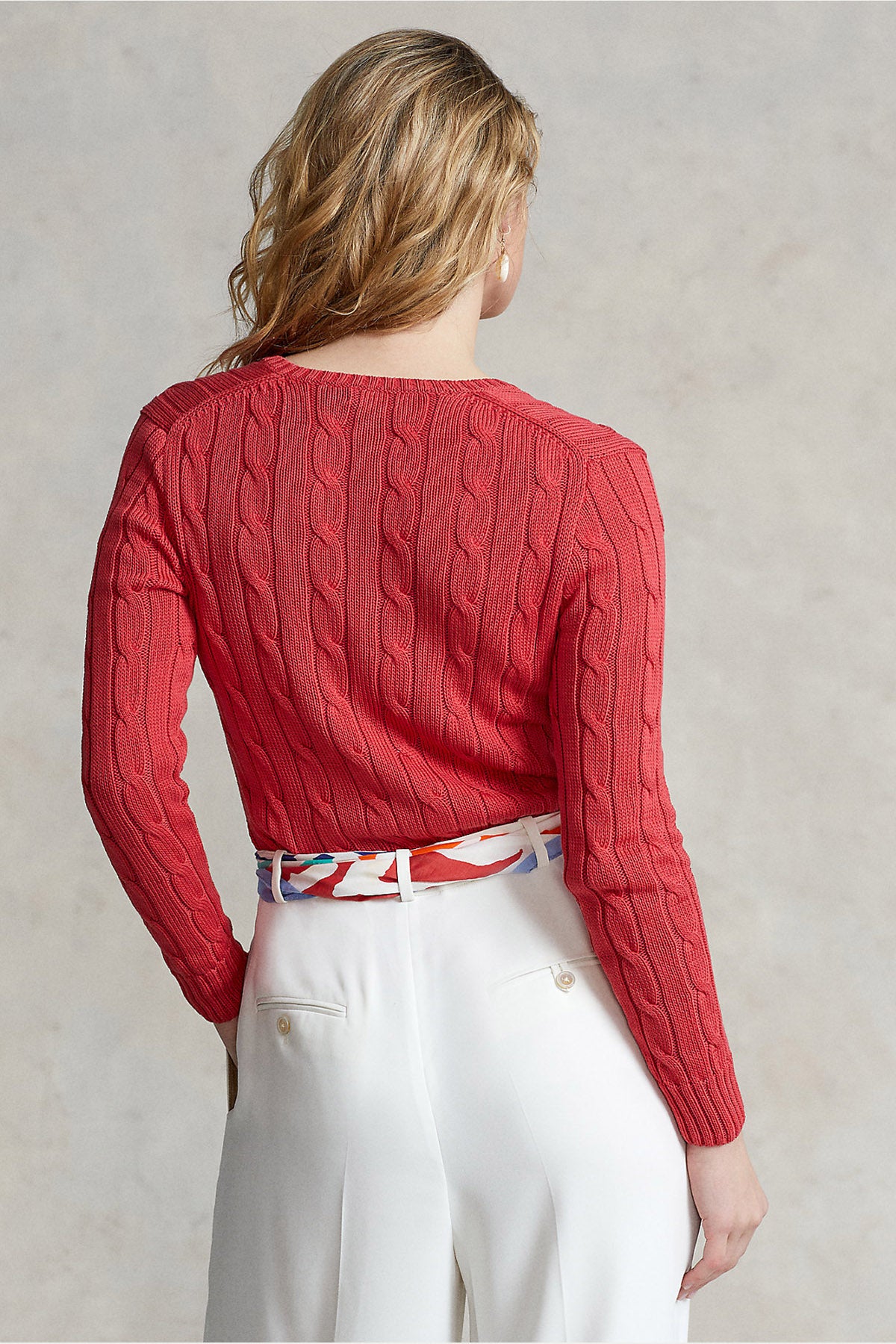 Polo Ralph Lauren Pima Cotton Slim Fit V Yaka Saç Örgü Triko-Libas Trendy Fashion Store