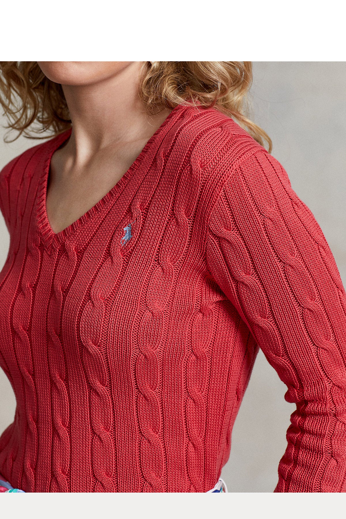 Polo Ralph Lauren Pima Cotton Slim Fit V Yaka Saç Örgü Triko-Libas Trendy Fashion Store