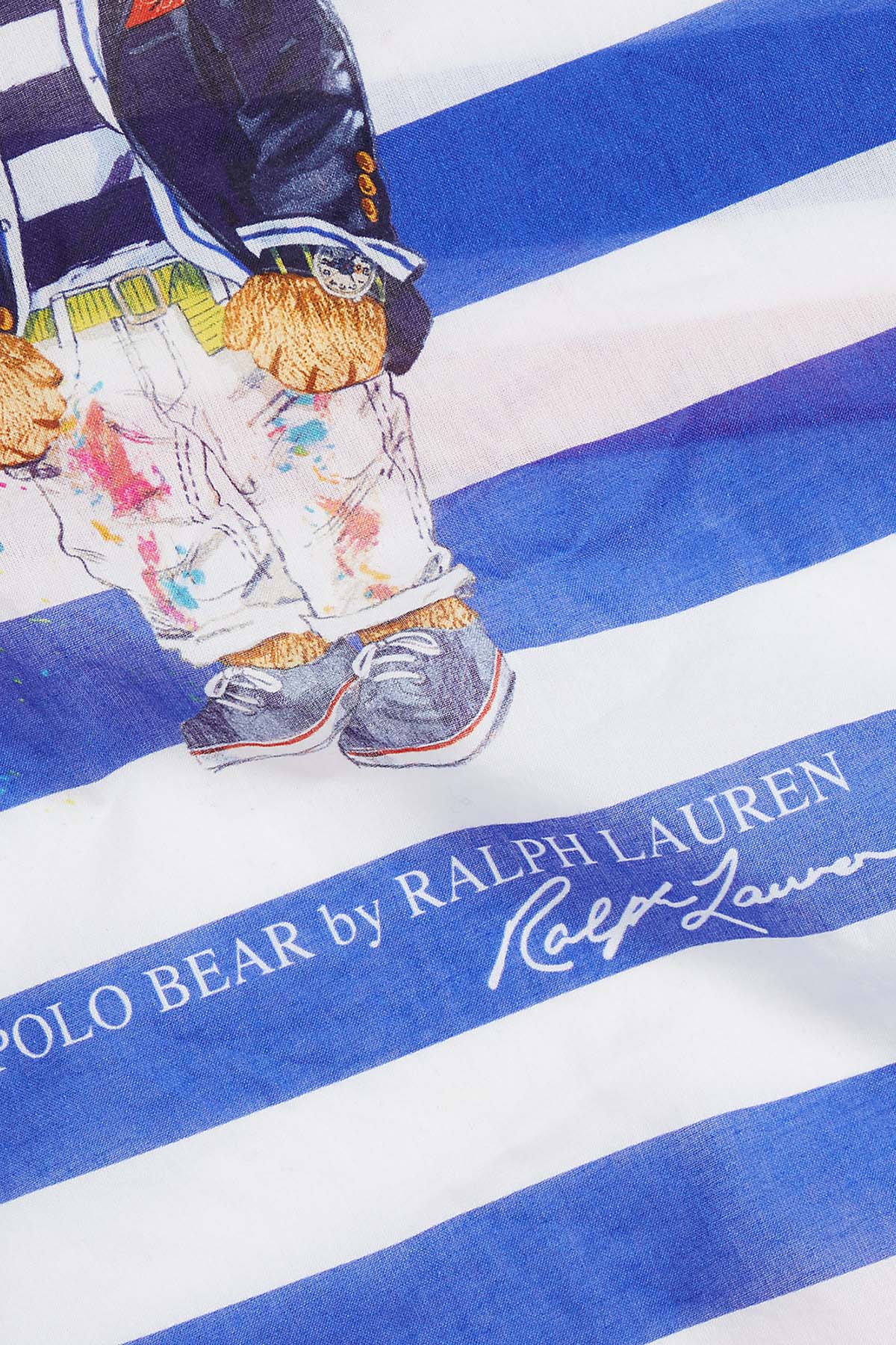 Polo Ralph Lauren Boya Efektli Çizgili Polo Bear Fular-Libas Trendy Fashion Store