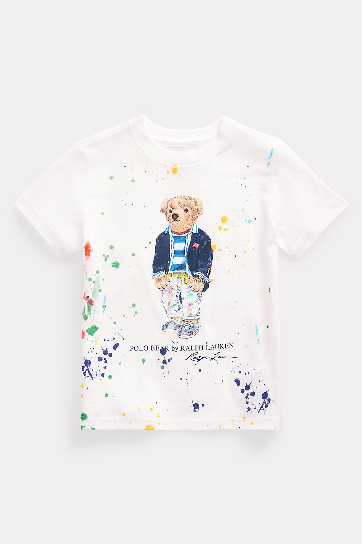 Polo Ralph Lauren Kids 2-4 Yaş Erkek Çocuk Boyalı Polo Bear T-shirt-Libas Trendy Fashion Store