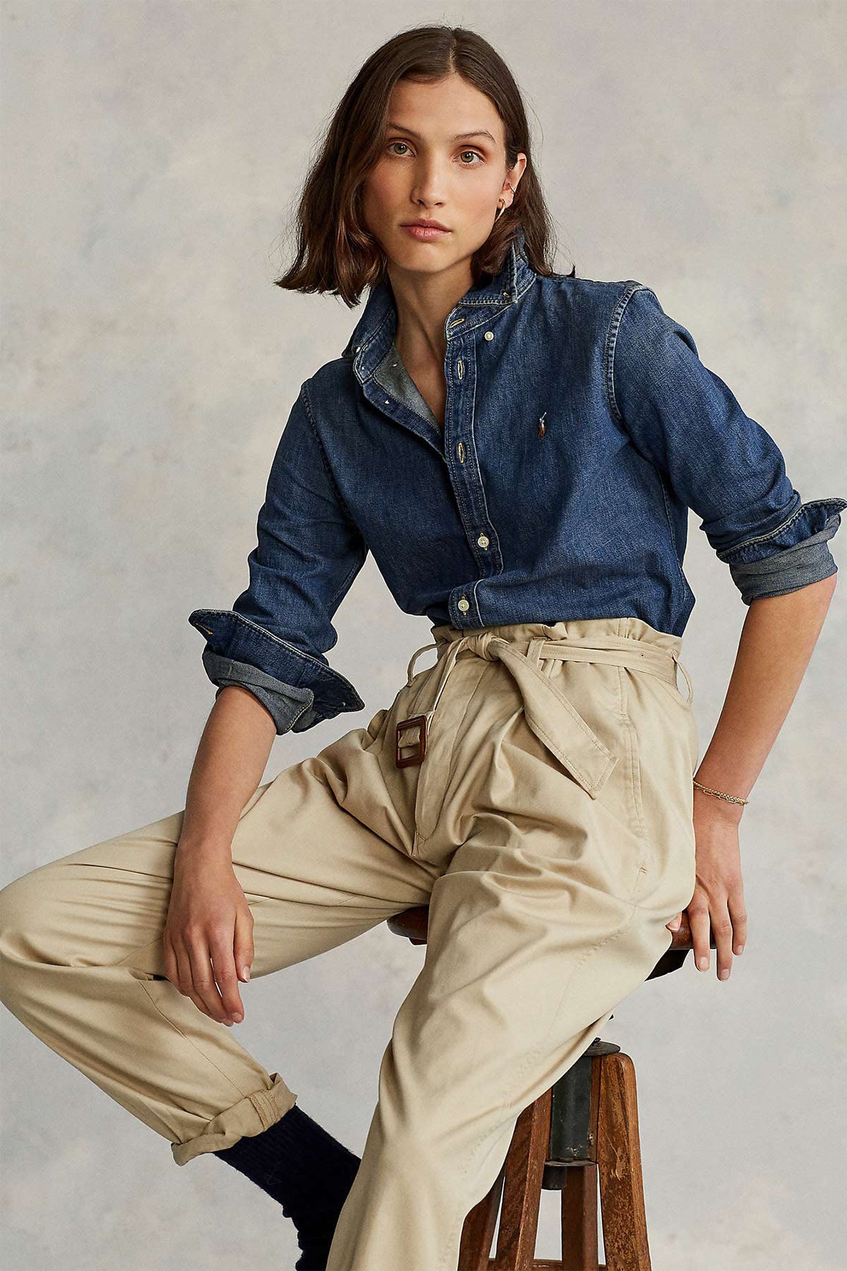 Polo Ralph Lauren Custom Fit Denim Gömlek-Libas Trendy Fashion Store