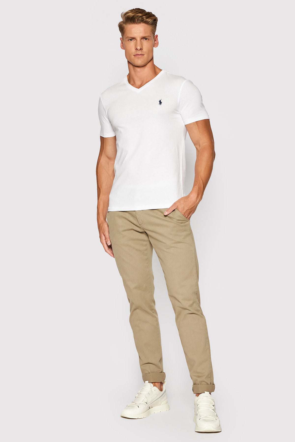 Polo Ralph Lauren Custom Slim Fit V Yaka T-shirt-Libas Trendy Fashion Store