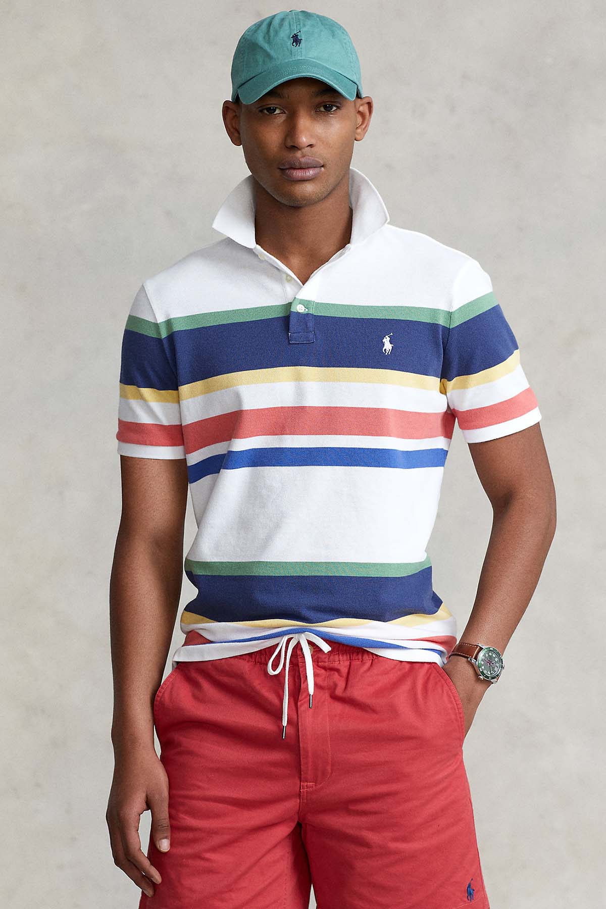 Polo Ralph Lauren Custom Slim Fit Çizgili Polo Yaka T-shirt-Libas Trendy Fashion Store