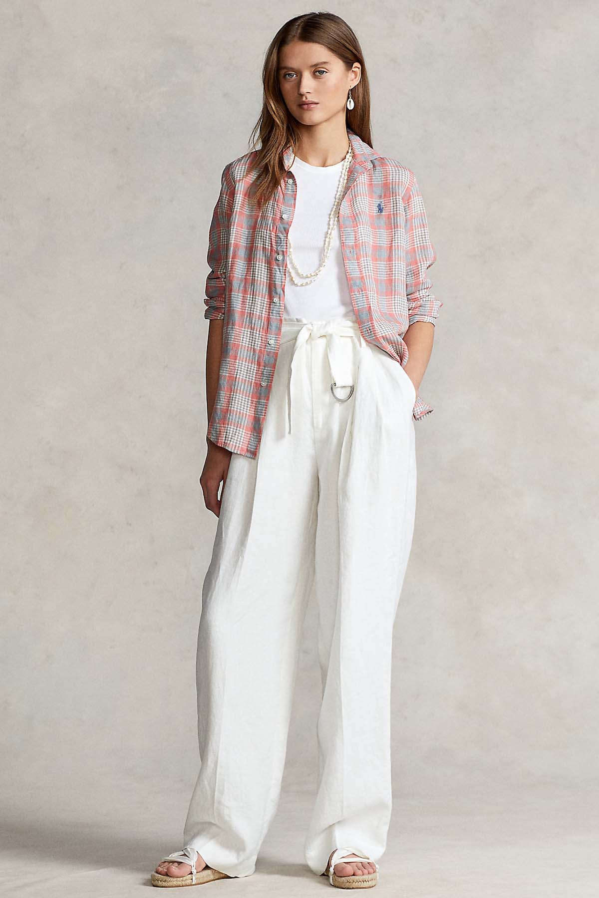 Polo Ralph Lauren Classic Fit Ekoseli Keten Gömlek-Libas Trendy Fashion Store