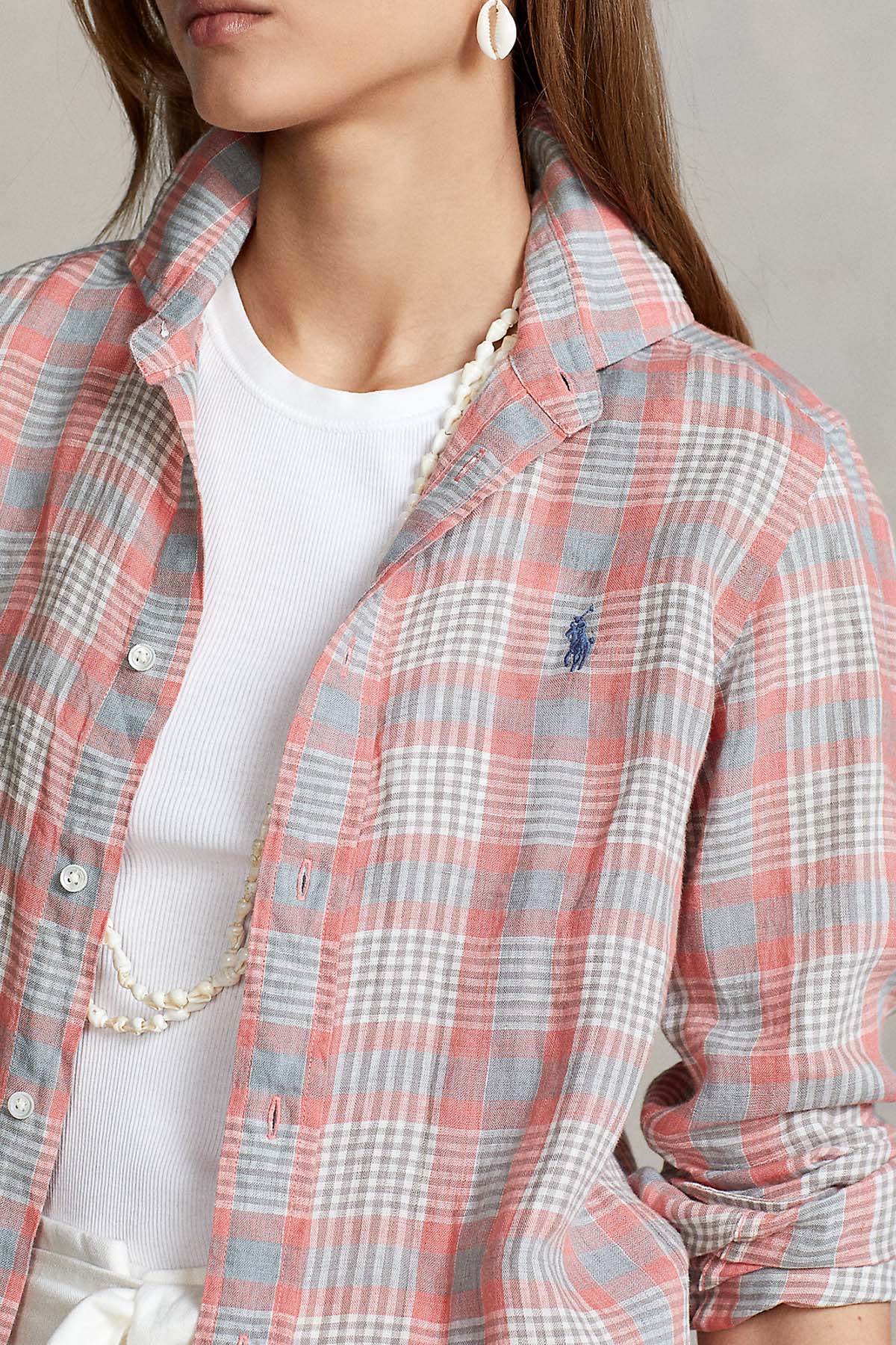 Polo Ralph Lauren Classic Fit Ekoseli Keten Gömlek-Libas Trendy Fashion Store