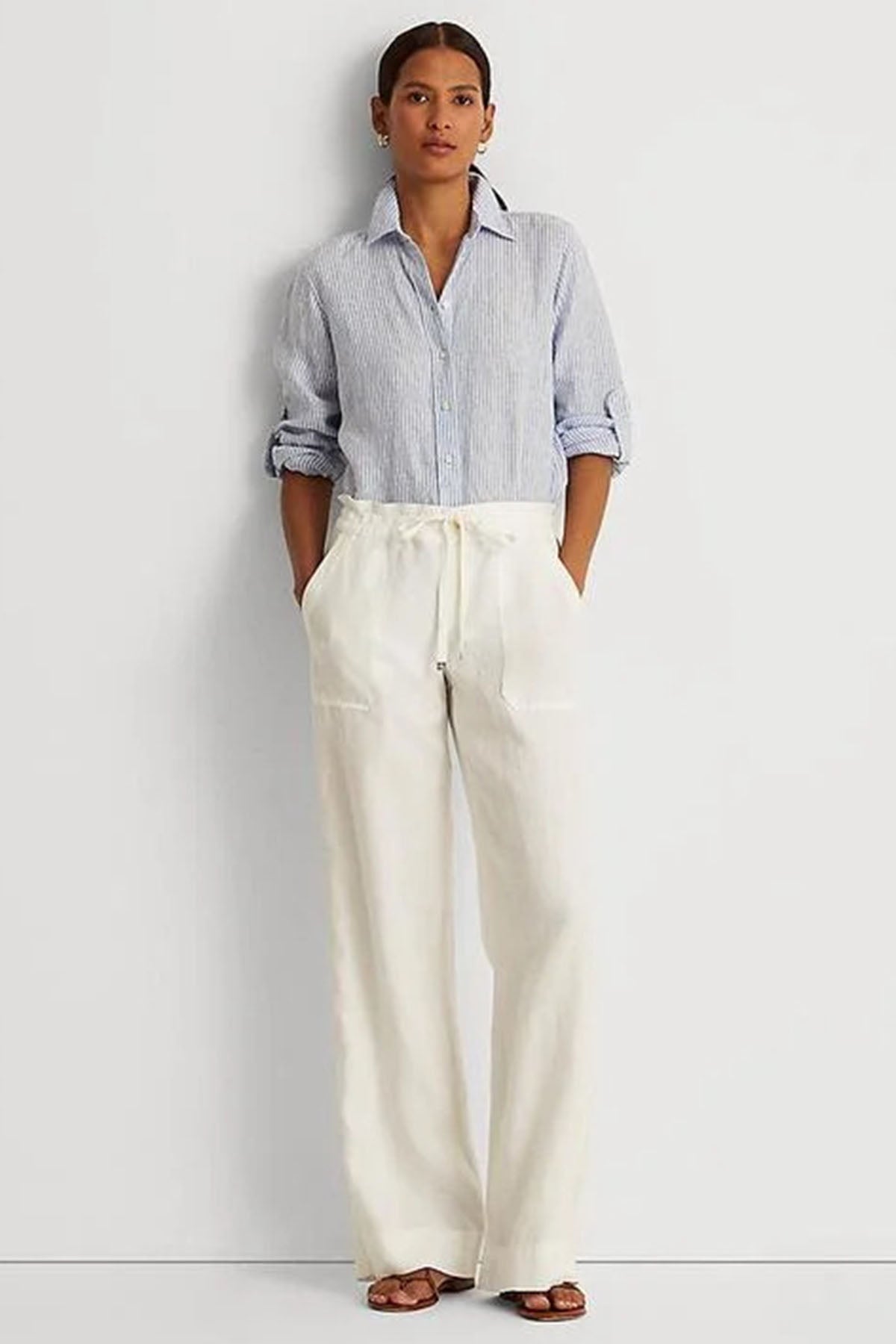 Polo Ralph Lauren Çizgili Keten Gömlek-Libas Trendy Fashion Store