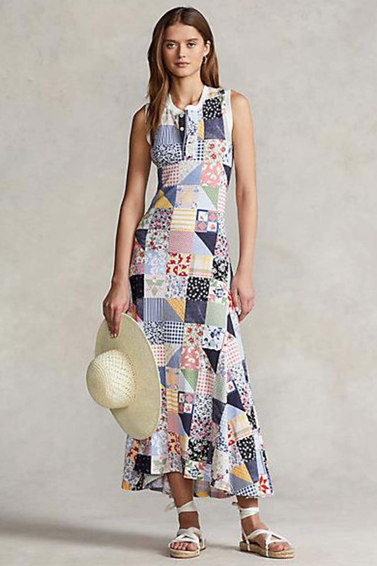 Polo Ralph Lauren Patchwork Desenli Örme Elbise-Libas Trendy Fashion Store