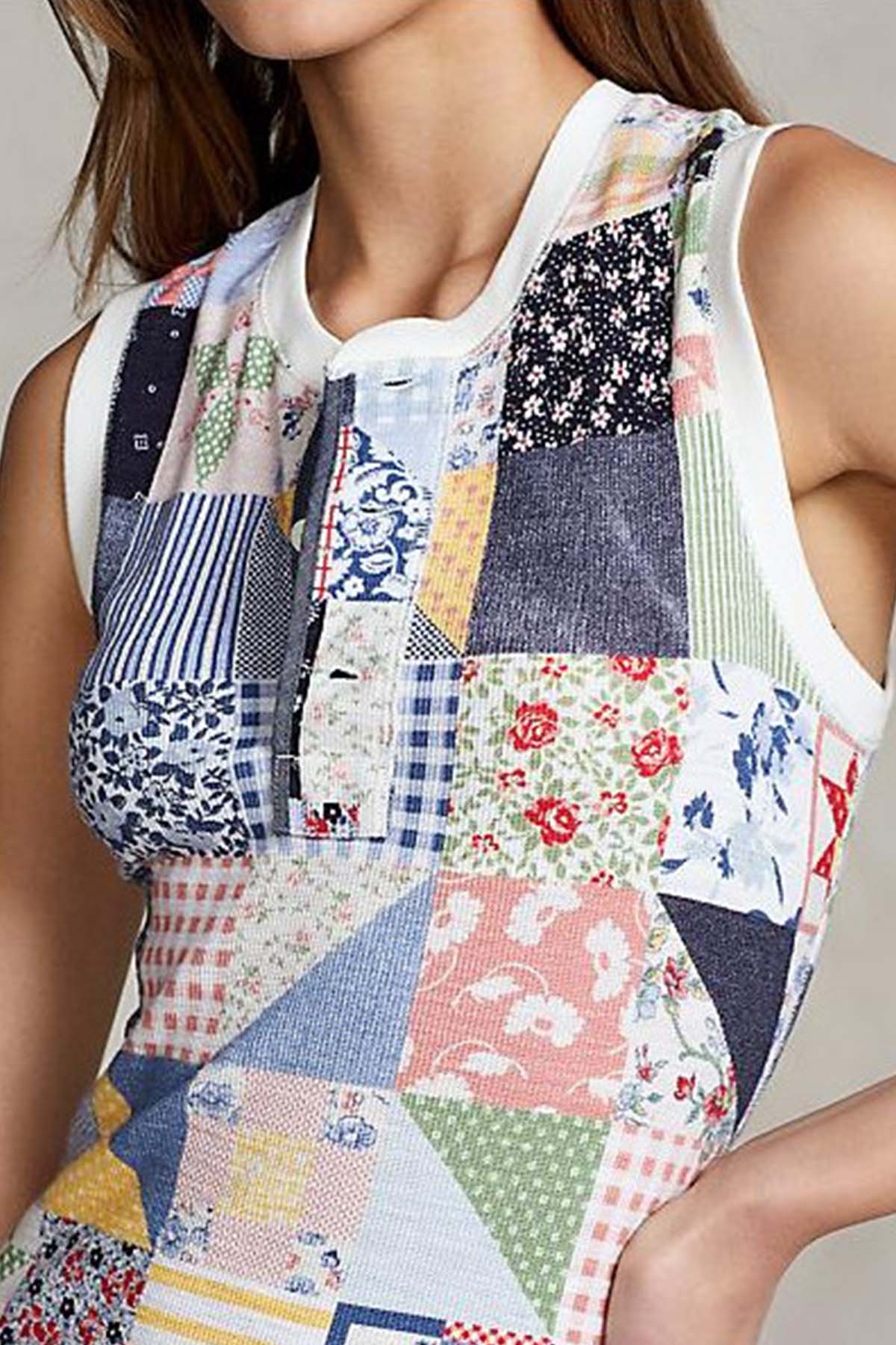 Polo Ralph Lauren Patchwork Desenli Örme Elbise-Libas Trendy Fashion Store