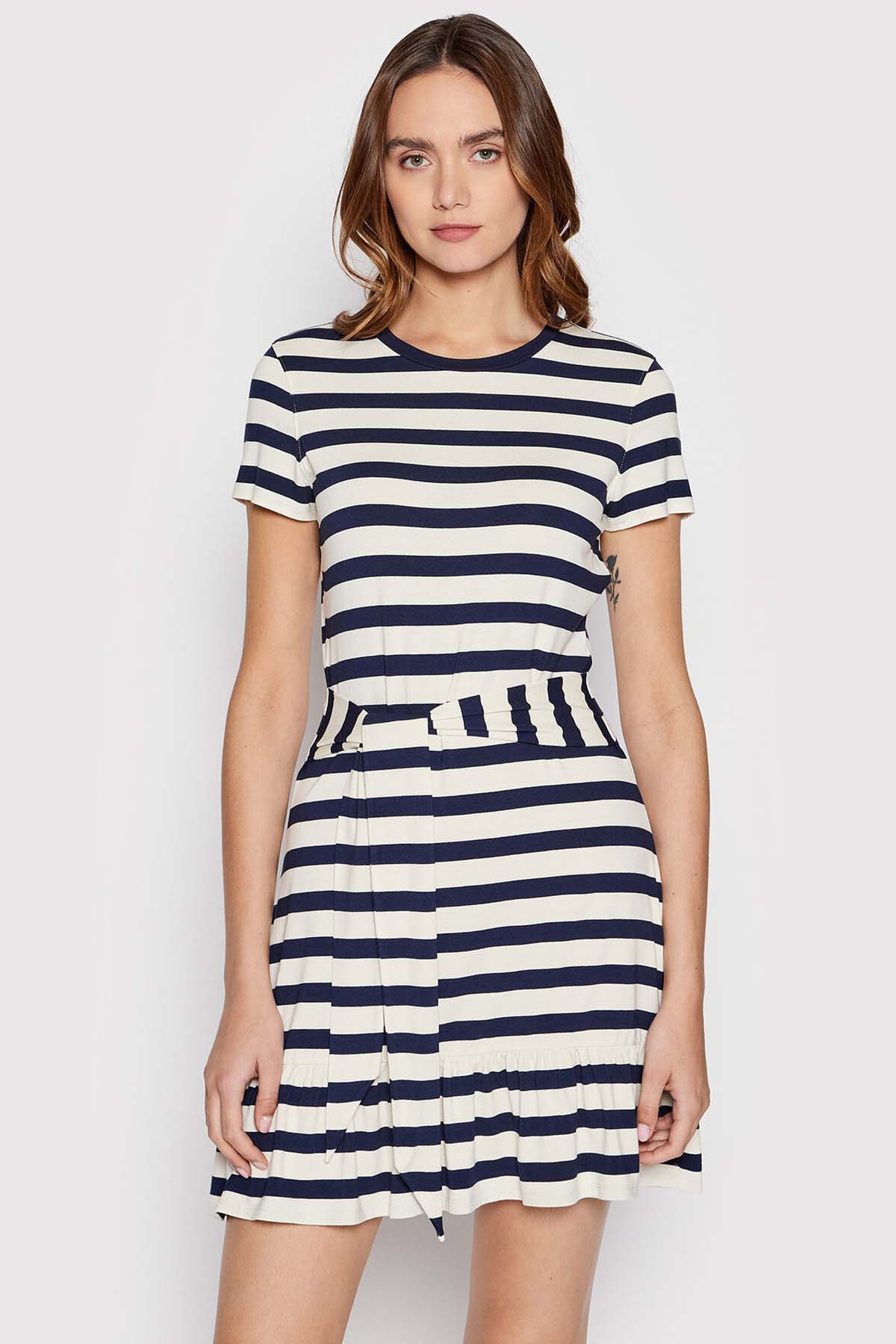 Polo Ralph Lauren Belden Kuşaklı Çizgili Mini Elbise-Libas Trendy Fashion Store