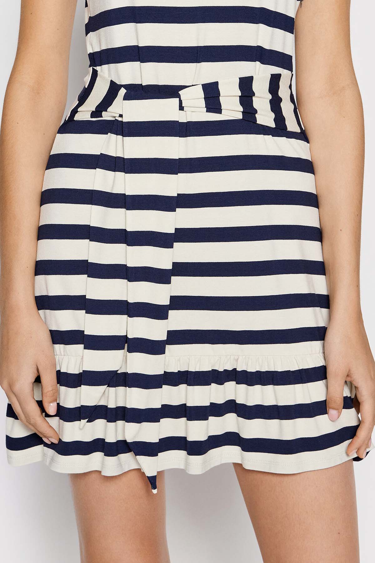 Polo Ralph Lauren Belden Kuşaklı Çizgili Mini Elbise-Libas Trendy Fashion Store