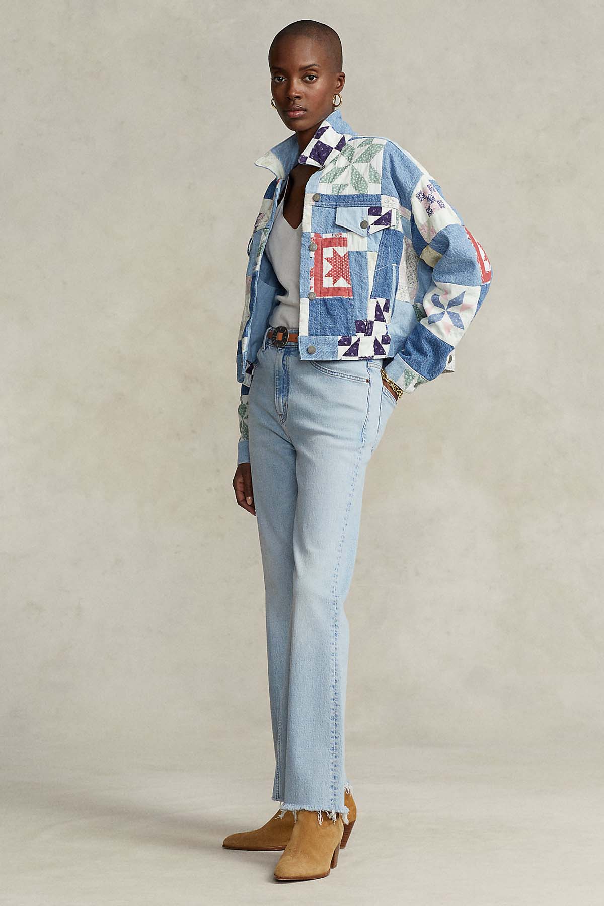 Polo Ralph Lauren Geniş Kesim Denim Patchwork Ceket-Libas Trendy Fashion Store