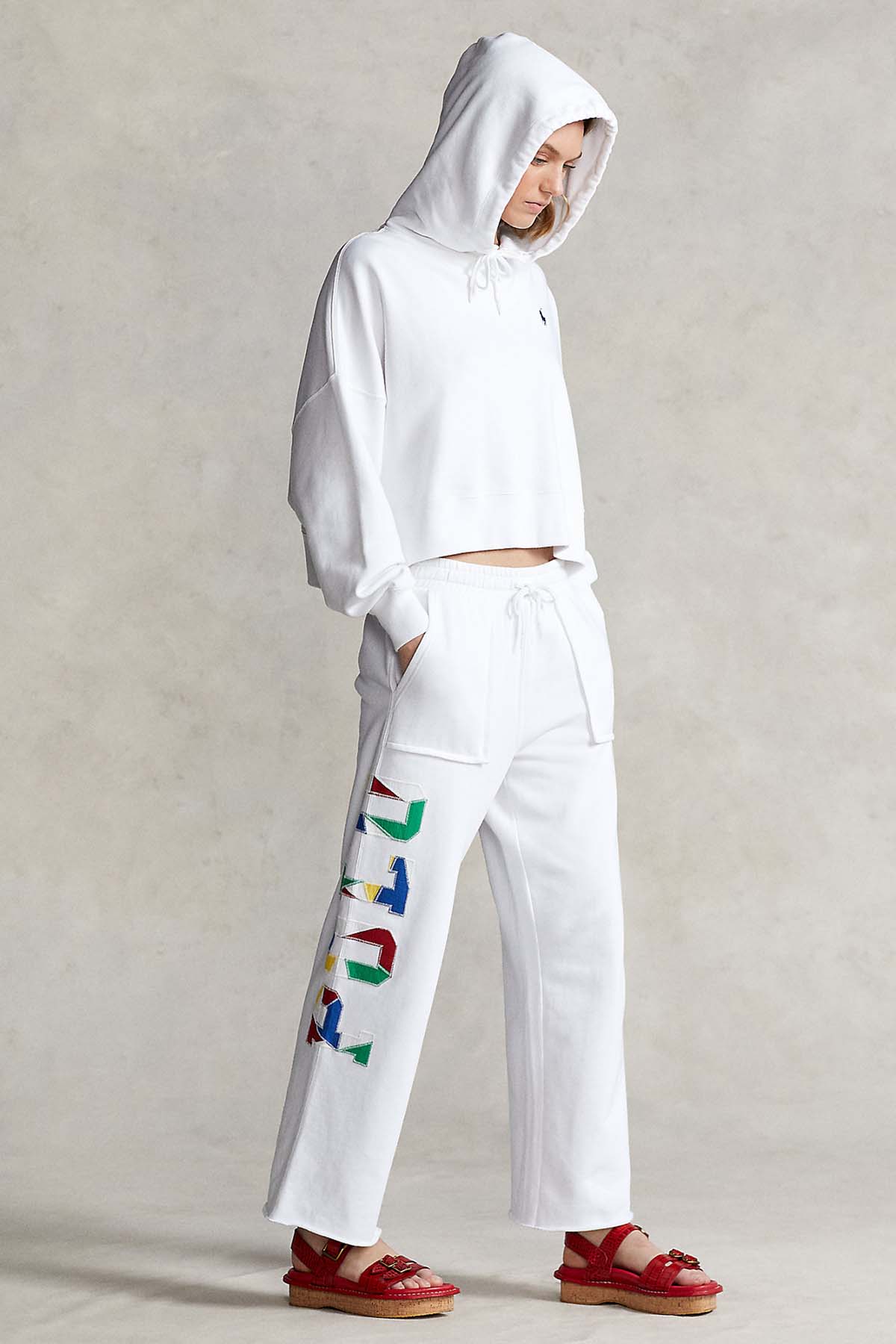 Polo Ralph Lauren Kapüşonlu Geniş Kesim Crop Sweatshirt-Libas Trendy Fashion Store