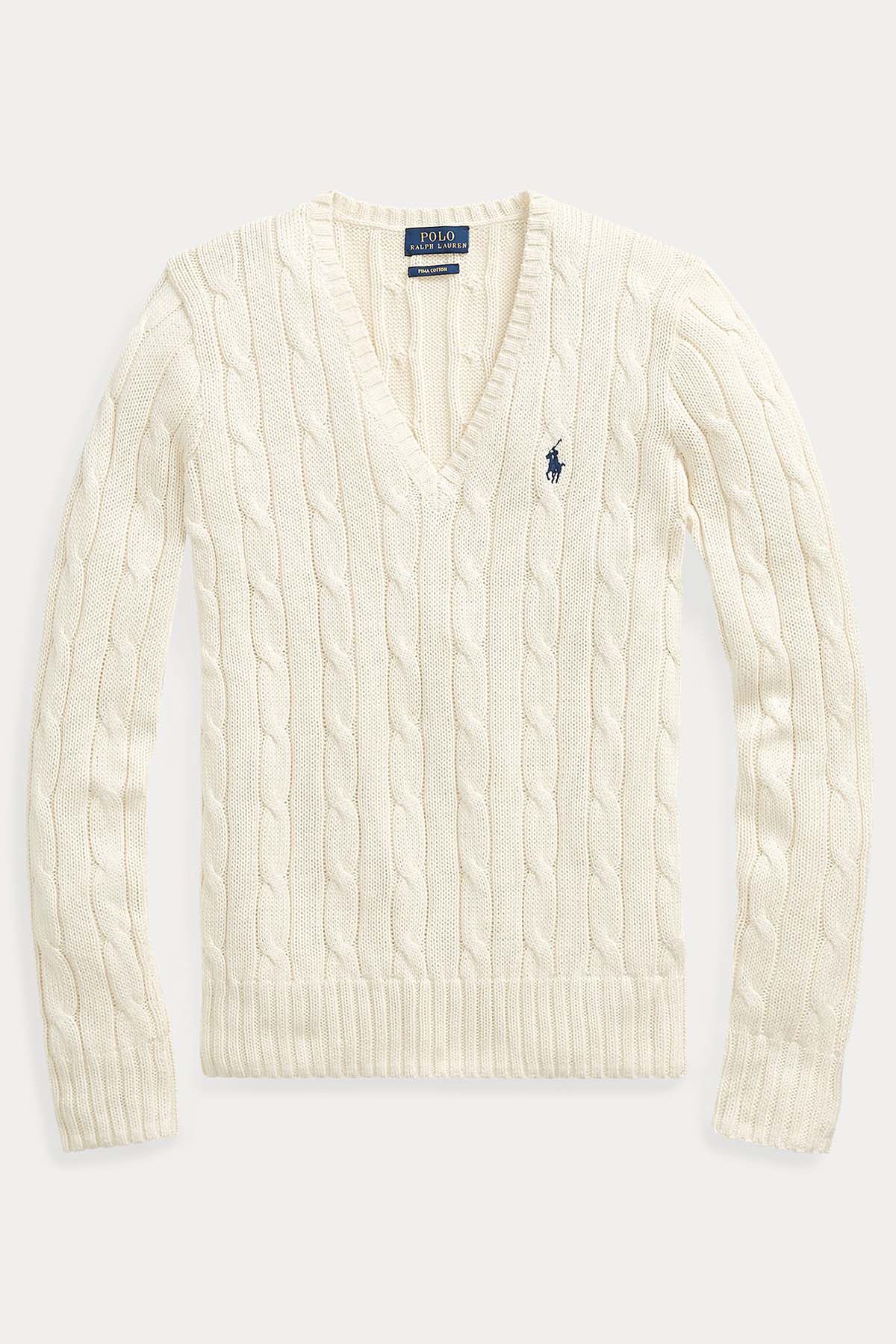 Polo Ralph Lauren Pima Cotton Slim Fit V Yaka Saç Örgü Triko-Libas Trendy Fashion Store