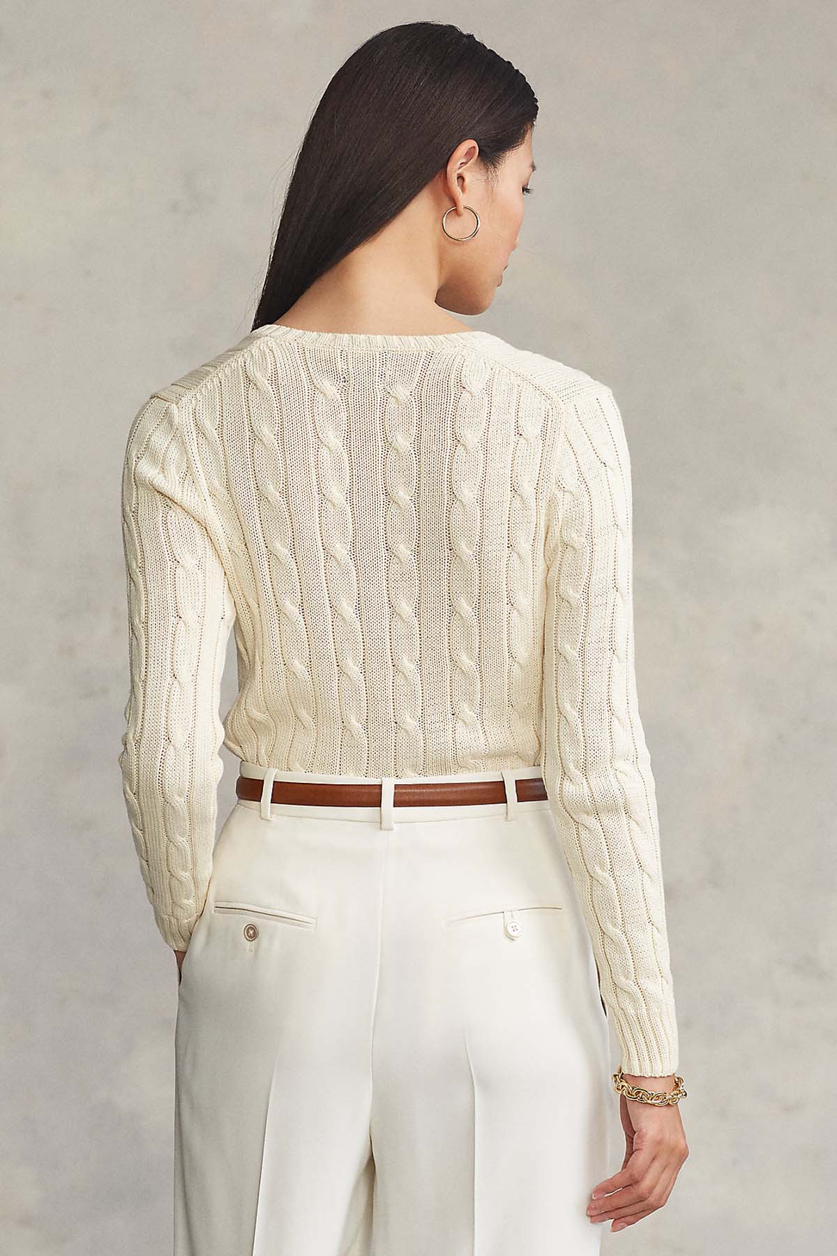 Polo Ralph Lauren Pima Cotton Slim Fit V Yaka Saç Örgü Triko-Libas Trendy Fashion Store