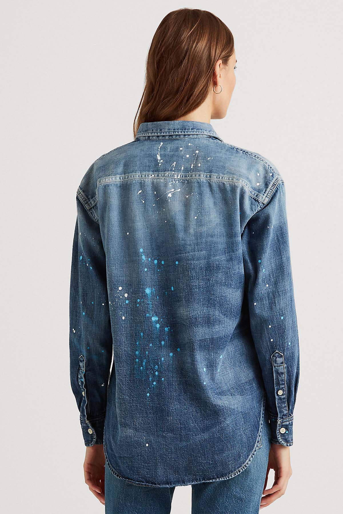 Polo Ralph Lauren Boya Efektli Denim Gömlek-Libas Trendy Fashion Store