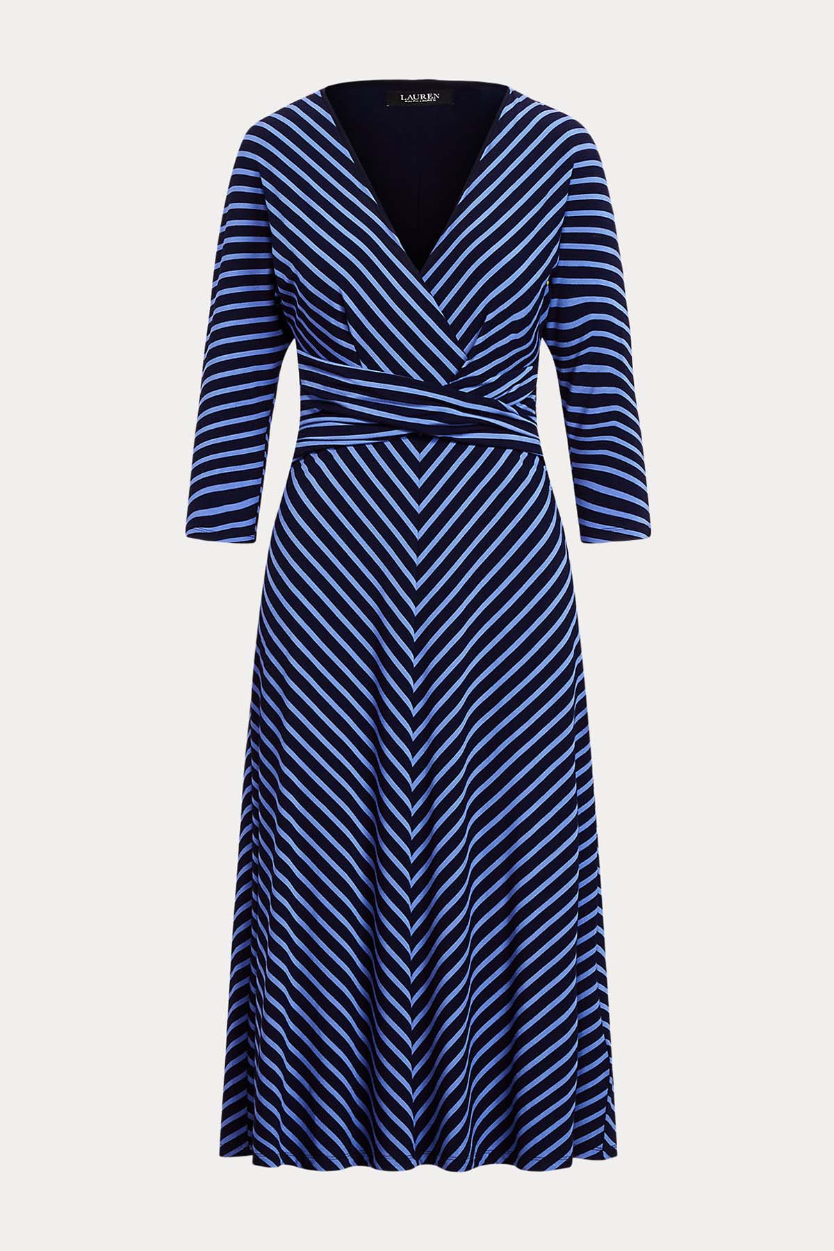 Polo Ralph Lauren Belden Kuşaklı Diagonal Çizgili Elbise-Libas Trendy Fashion Store