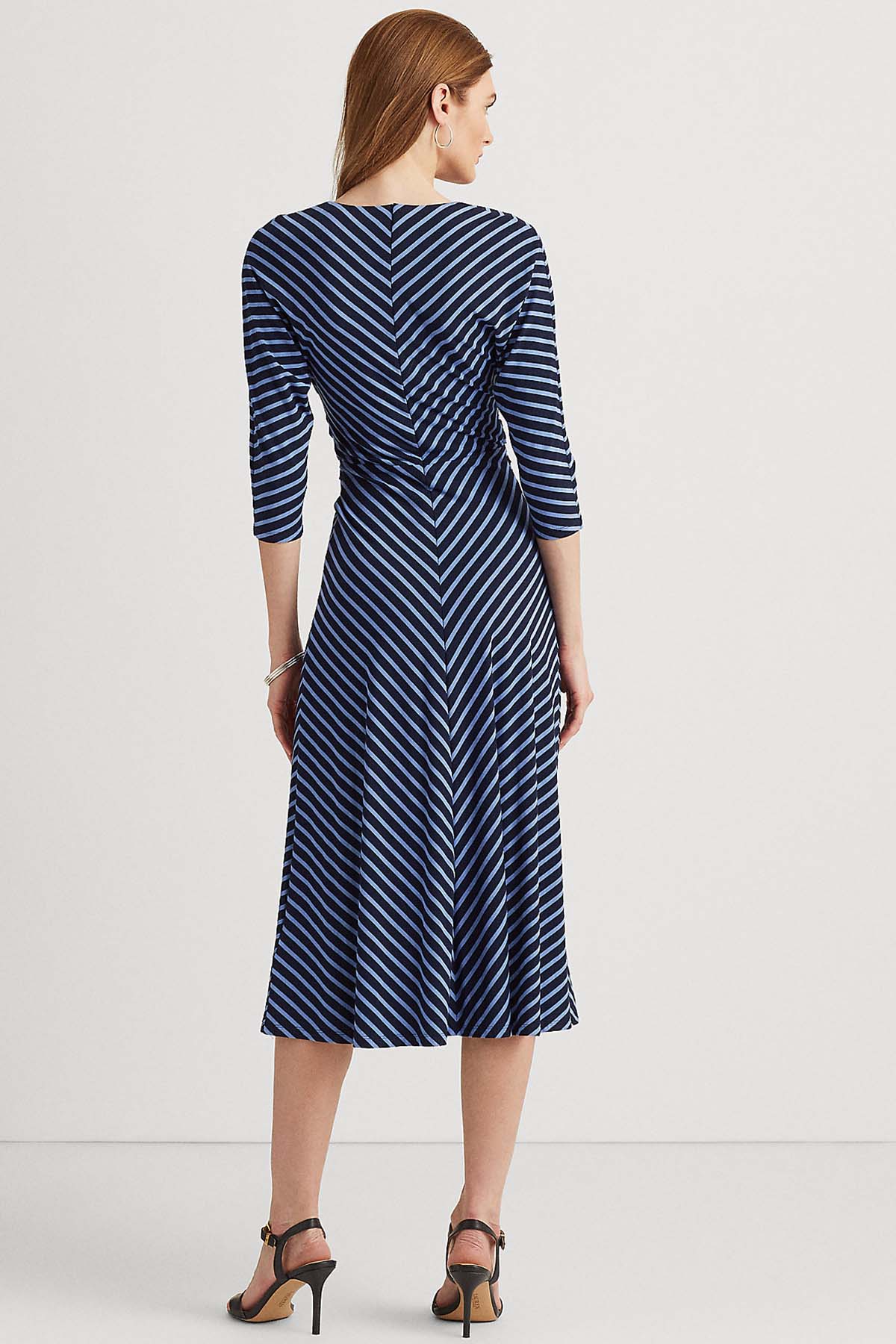 Polo Ralph Lauren Belden Kuşaklı Diagonal Çizgili Elbise-Libas Trendy Fashion Store