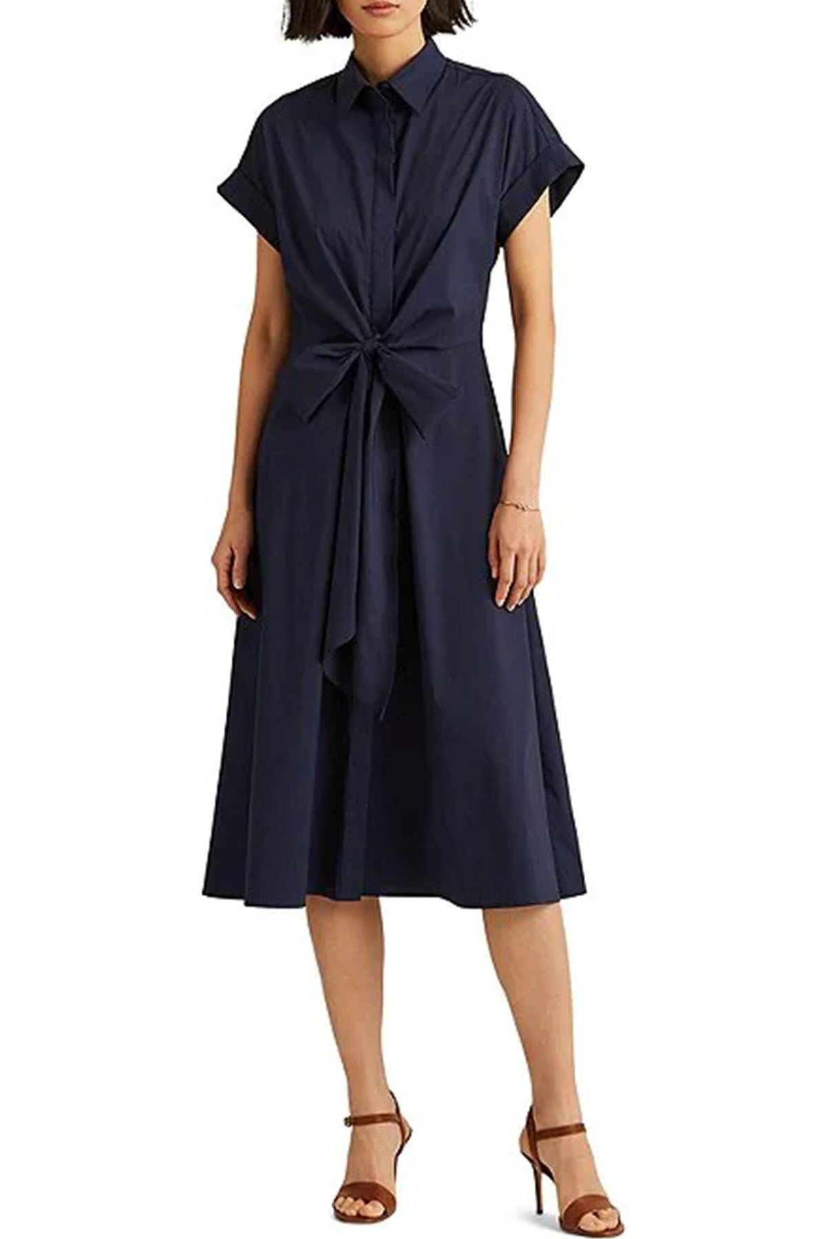 Polo Ralph Lauren Klasik Yaka Belden Kuşaklı Midi Gömlek Elbise-Libas Trendy Fashion Store