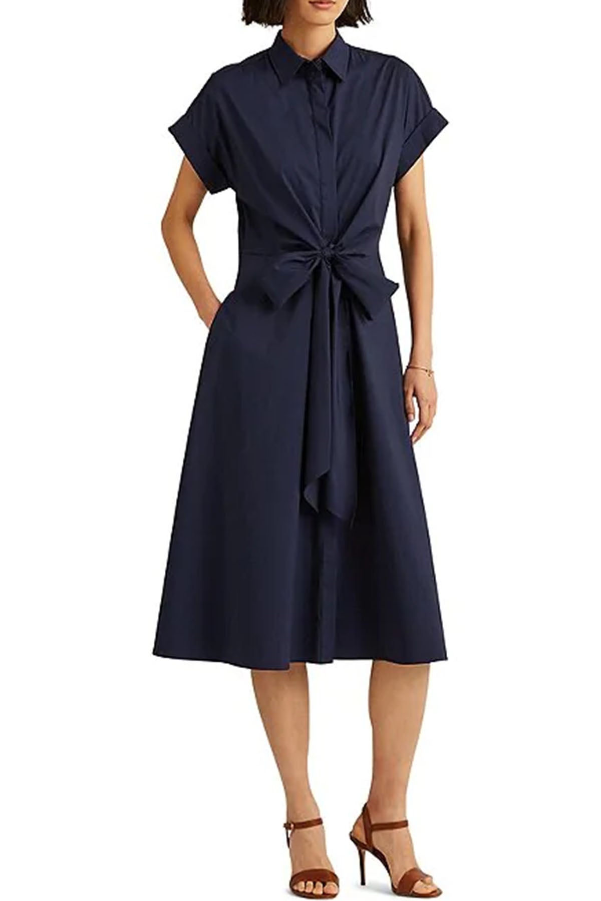 Polo Ralph Lauren Klasik Yaka Belden Kuşaklı Midi Gömlek Elbise-Libas Trendy Fashion Store