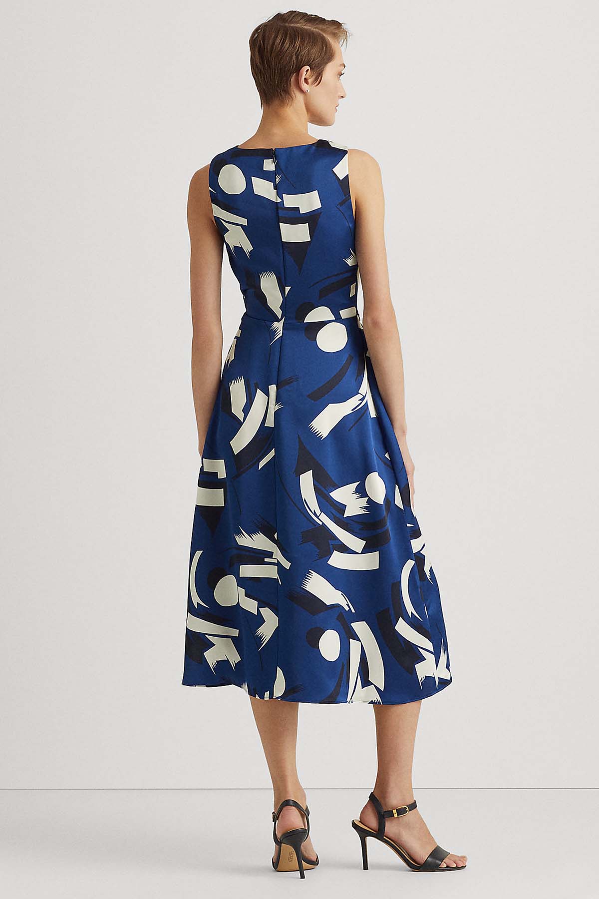 Polo Ralph Lauren Abstract V Yaka Midi Elbise-Libas Trendy Fashion Store