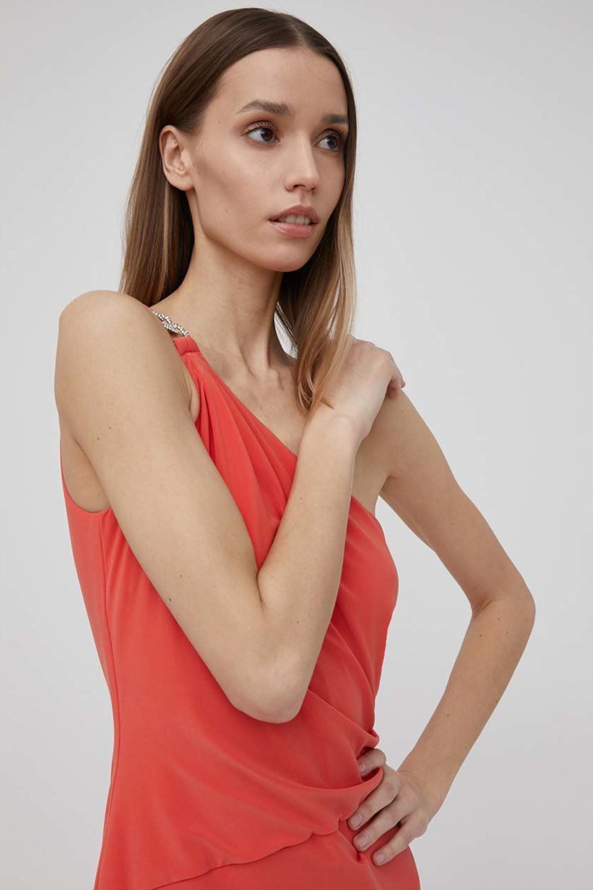 Polo Ralph Lauren Tek Omuz Yırtmaçlı Abiye Elbise-Libas Trendy Fashion Store