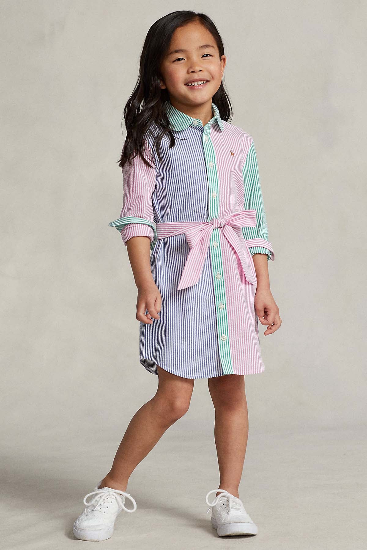 Polo Ralph Lauren Kids 4 Yaş Kız Çocuk Kuşaklı Gömlek Elbise-Libas Trendy Fashion Store