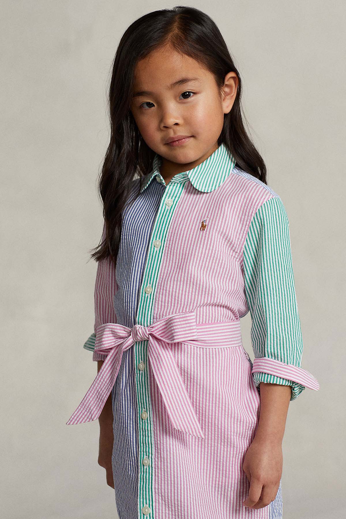 Polo Ralph Lauren Kids 5-6 Yaş Kız Çocuk Kuşaklı Gömlek Elbise-Libas Trendy Fashion Store