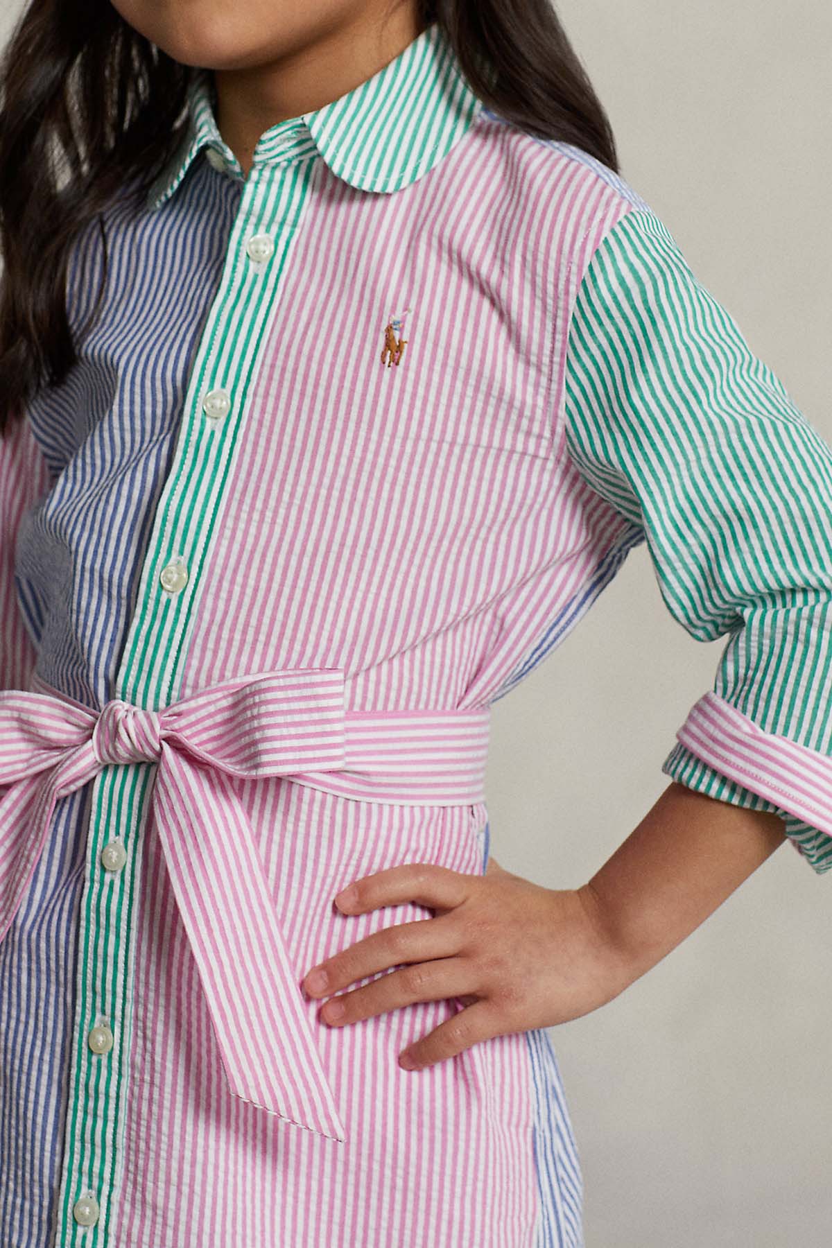 Polo Ralph Lauren Kids 5-6 Yaş Kız Çocuk Kuşaklı Gömlek Elbise-Libas Trendy Fashion Store