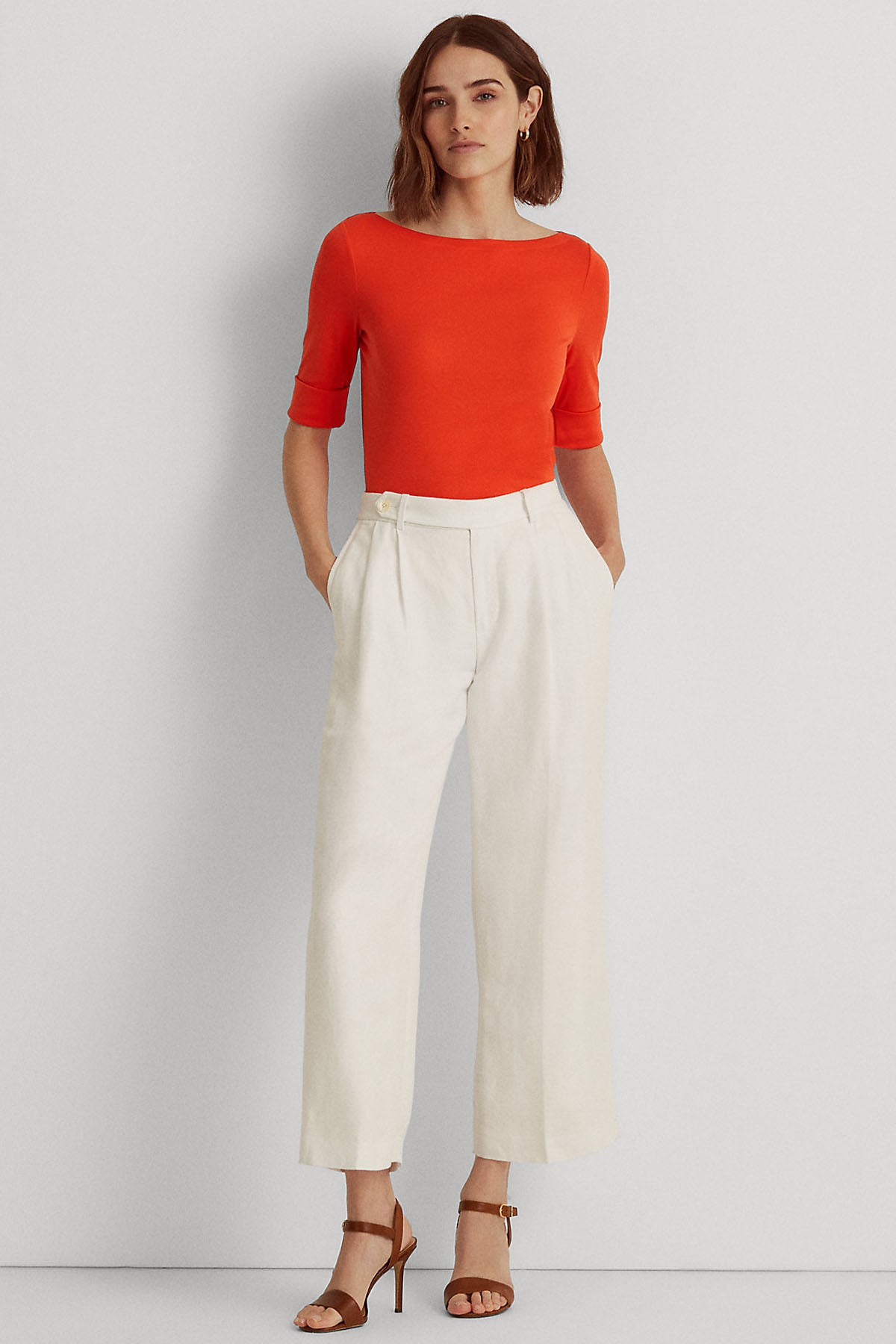 Polo Ralph Lauren Streç Kayık Yaka T-shirt-Libas Trendy Fashion Store