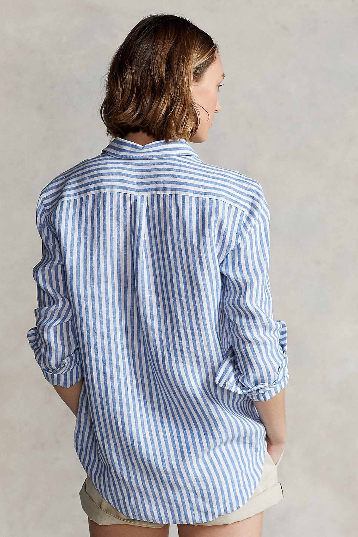 Polo Ralph Lauren Relaxed Fit Keten Çizgili Gömlek-Libas Trendy Fashion Store