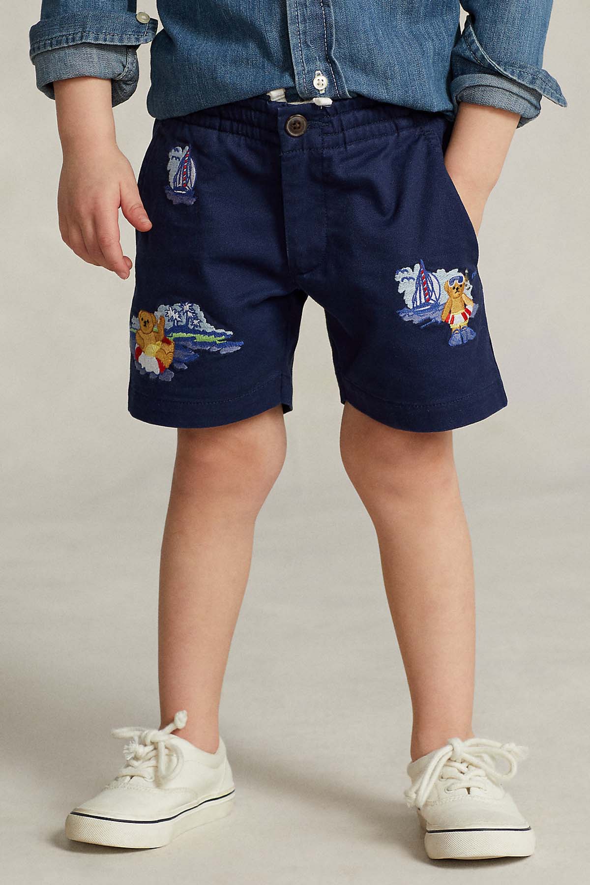 Polo Ralph Lauren Kids 5-7 Yaş Erkek Çocuk Beli Lastikli Polo Bear Şort-Libas Trendy Fashion Store