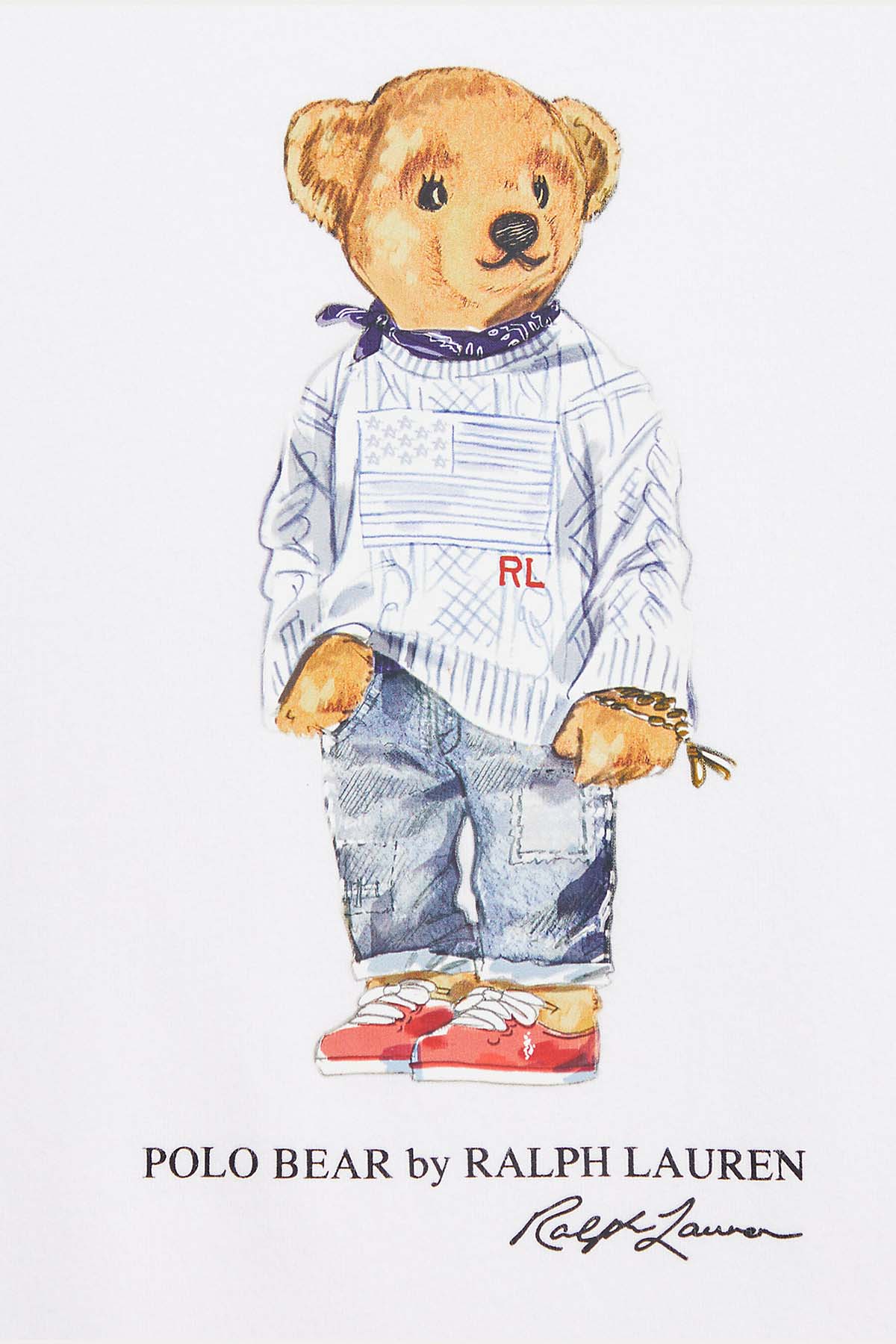 Polo Ralph Lauren Kids 5-6 Yaş Kız Çocuk Polo Bear T-shirt-Libas Trendy Fashion Store