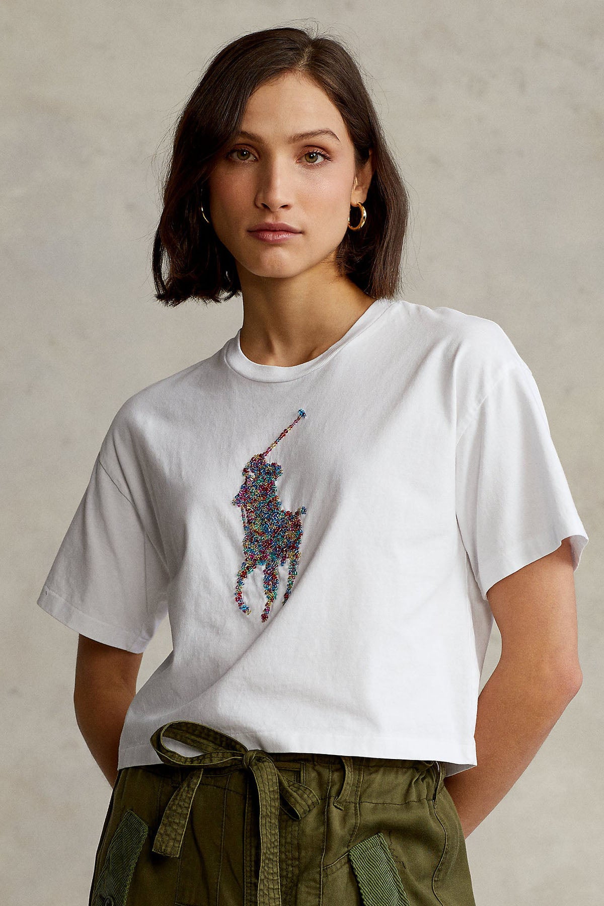 Polo Ralph Lauren Big Pony Logolu Crop T-shirt-Libas Trendy Fashion Store